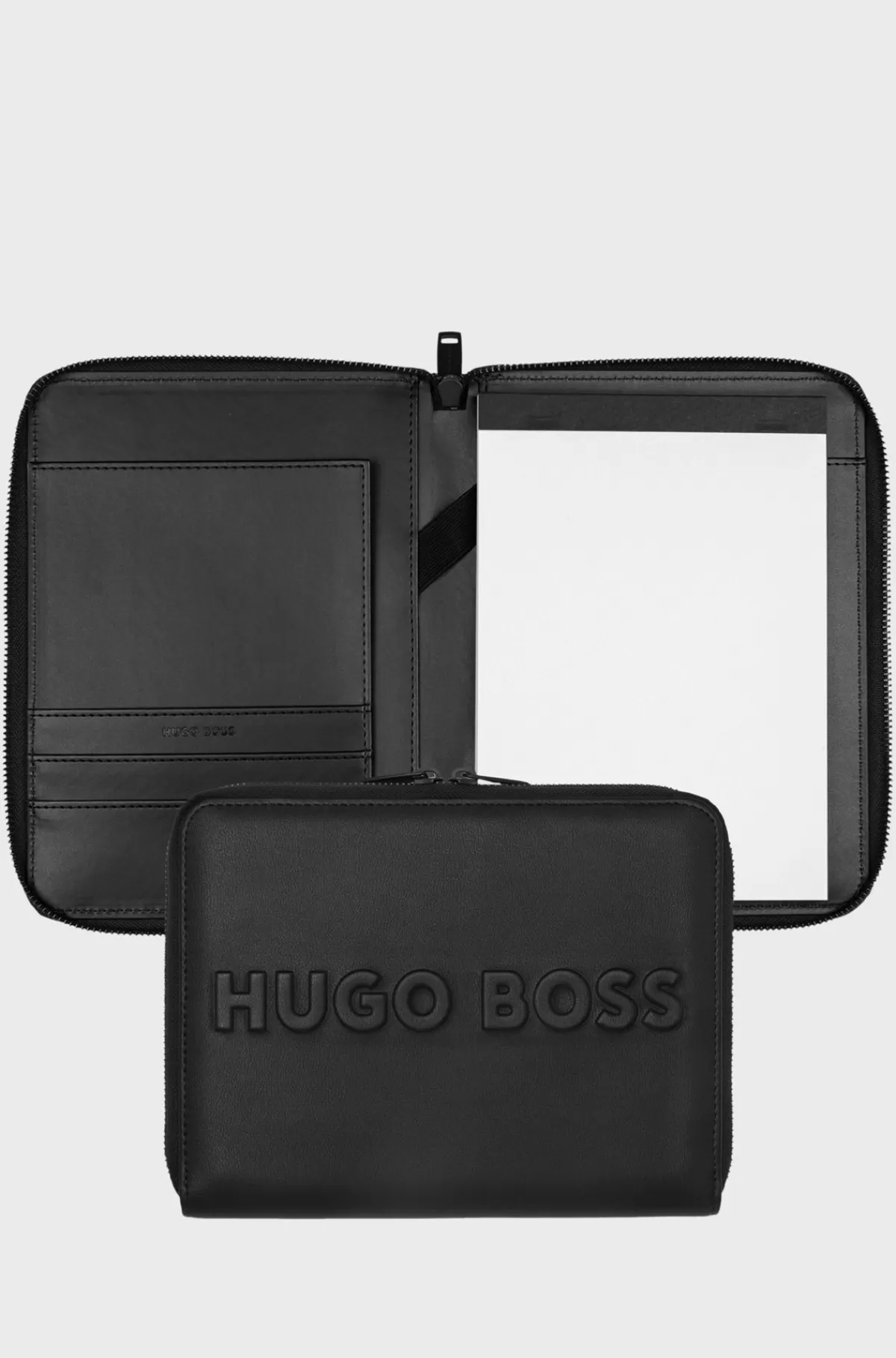 HUGO BOSS A5-konferencemappe I Kunstlæder Med 3D-logo Sort Store