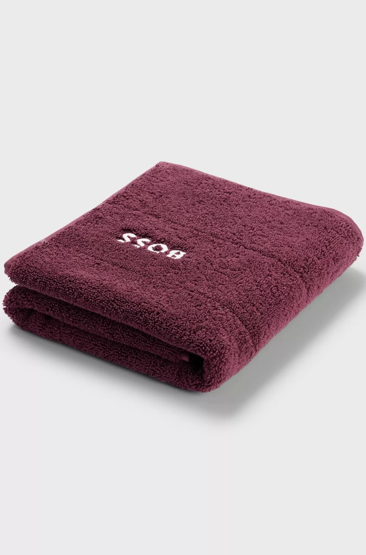 HUGO BOSS Bademåtte I Bomuld Med Broderet Logo I Kontrastfarve Mørklilla Shop
