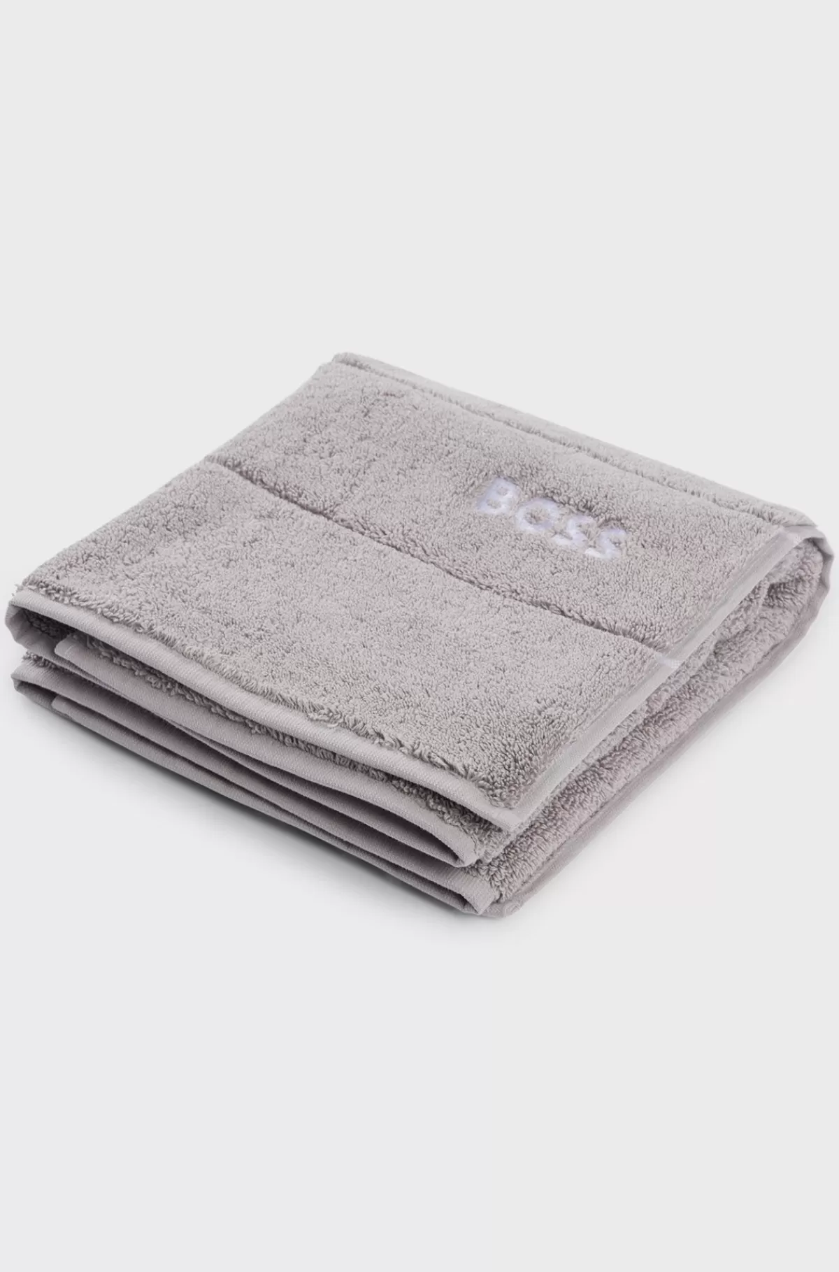 HUGO BOSS Bademåtte I Bomuld Med Broderet Logo I Kontrastfarve Grå Sale