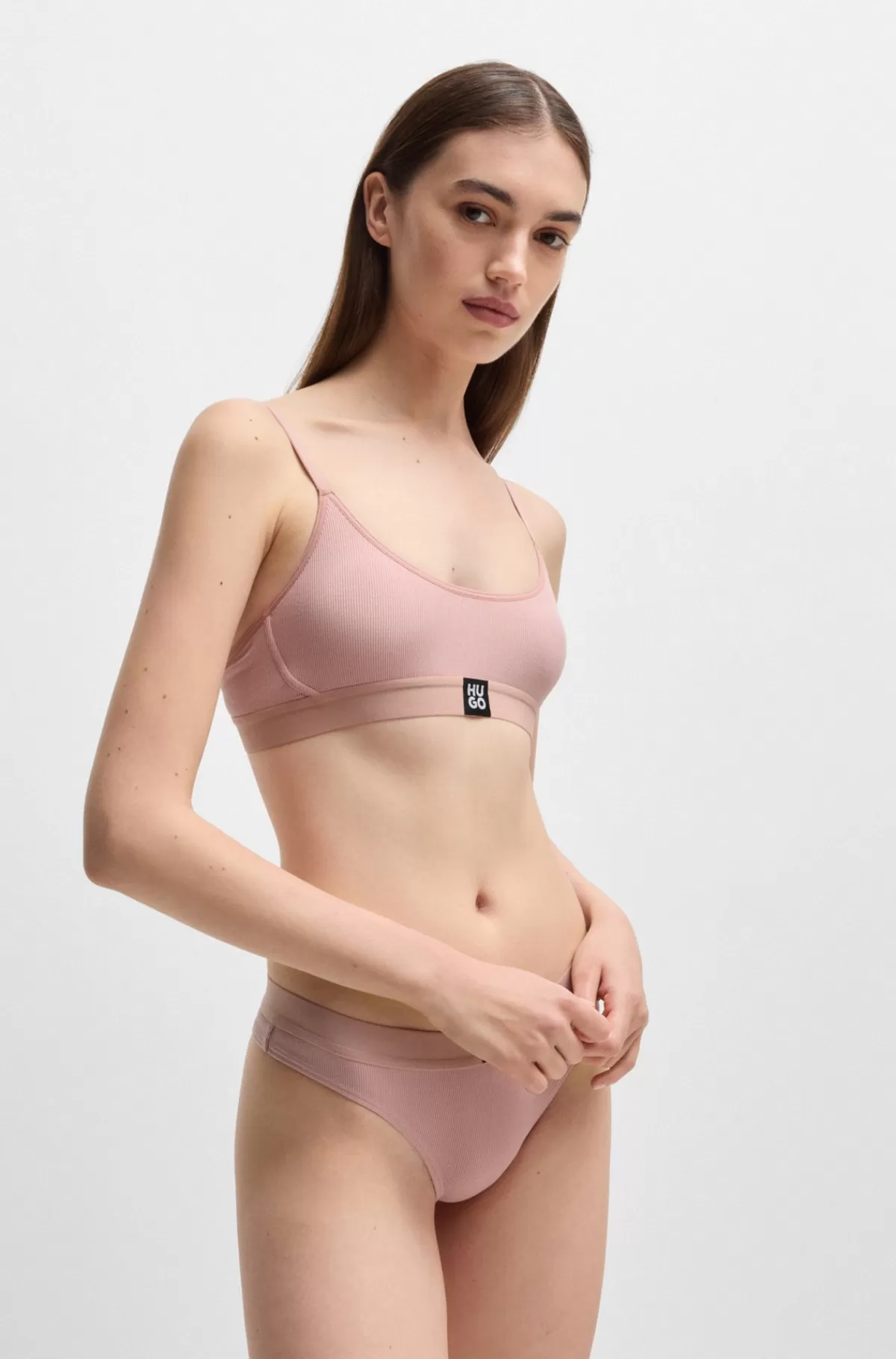HUGO BOSS Bralette I Modal Med Stræk Og Logo På Linningen Lys pink Best Sale