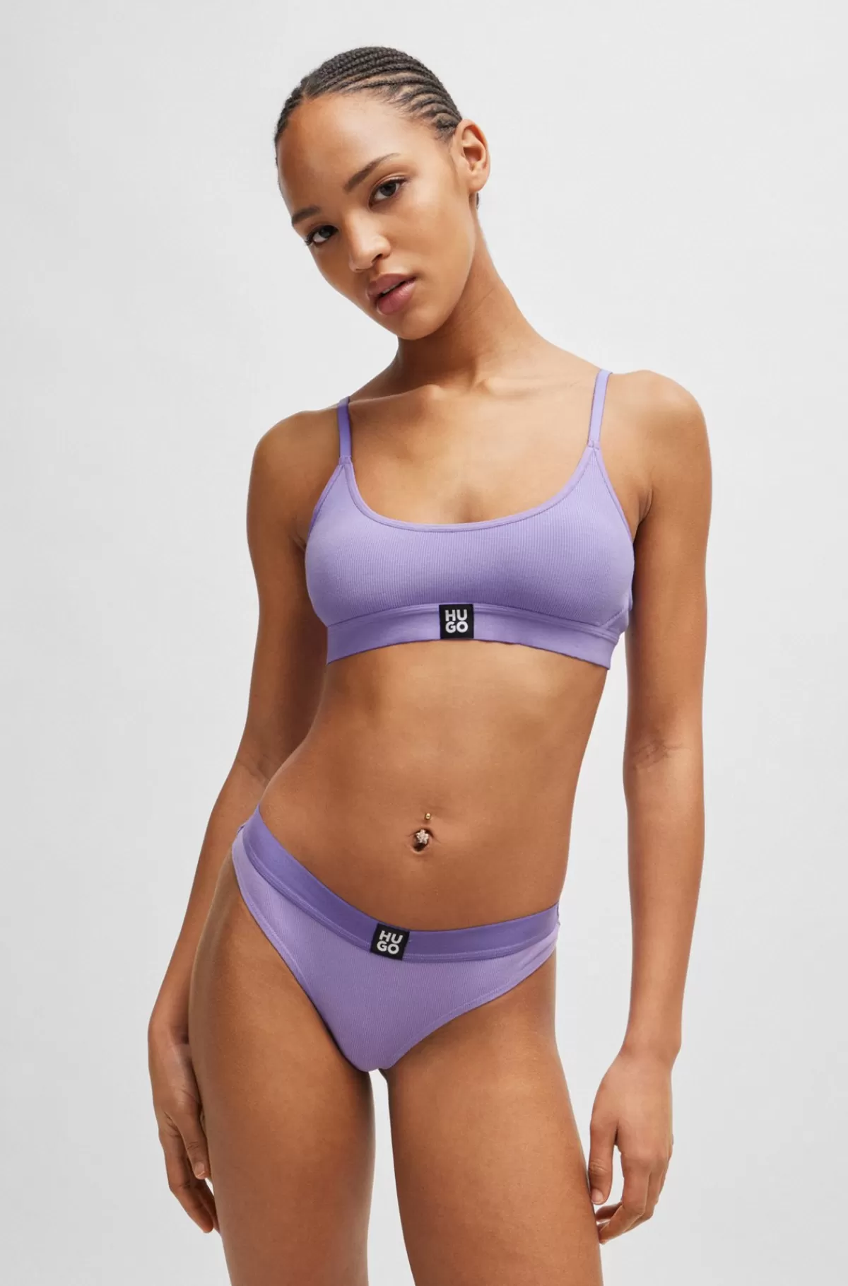 HUGO BOSS Bralette I Modal Med Stræk Og Logo På Linningen Lyslilla Cheap