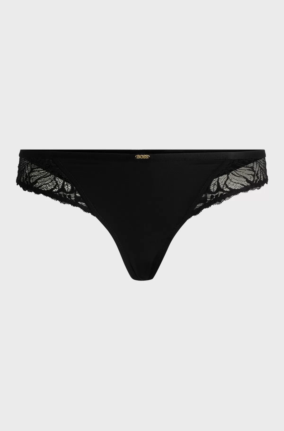 HUGO BOSS Brasilianske Trusser Med Blonder Med Stræk Og Logo Sort Cheap