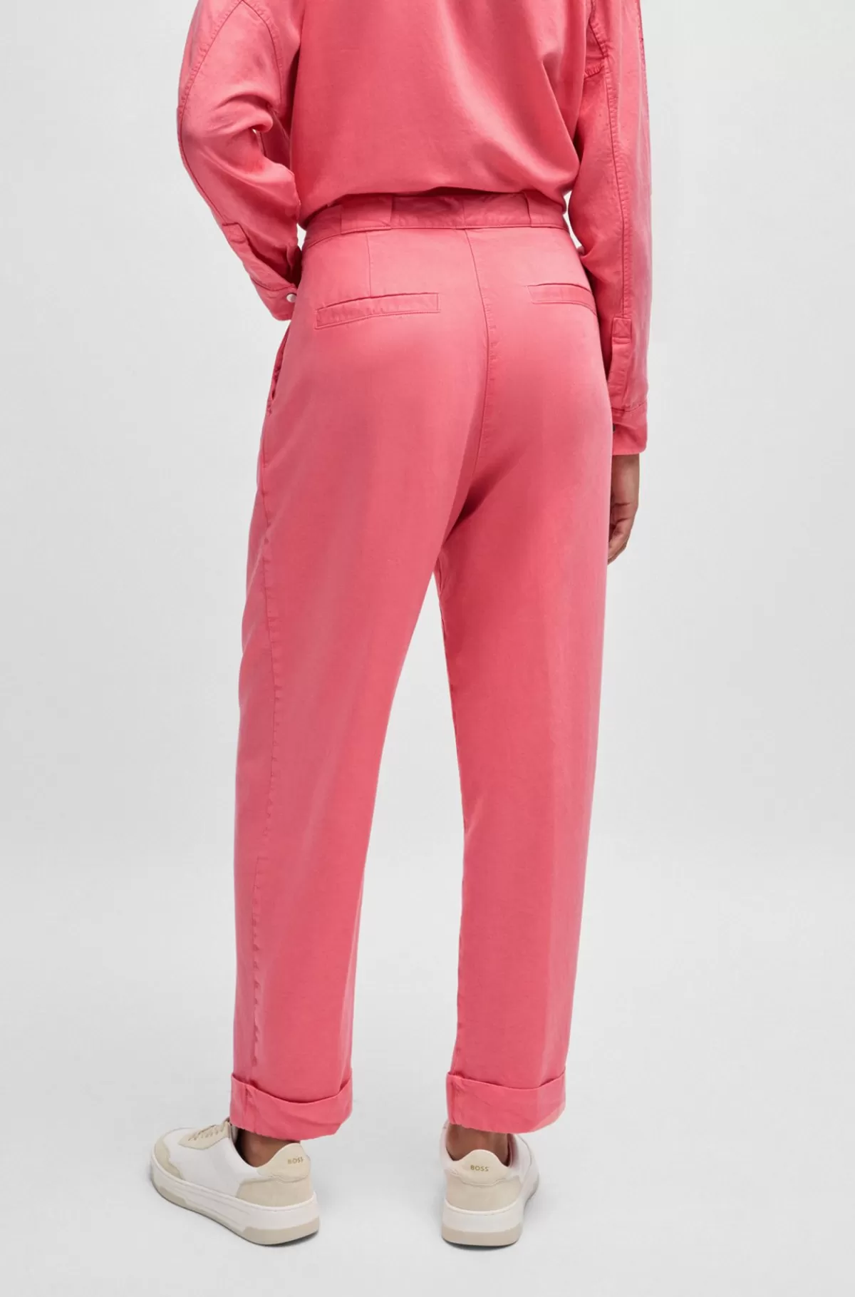HUGO BOSS Bukser Med Regular Fit Og Tapered Ben Lys pink Cheap