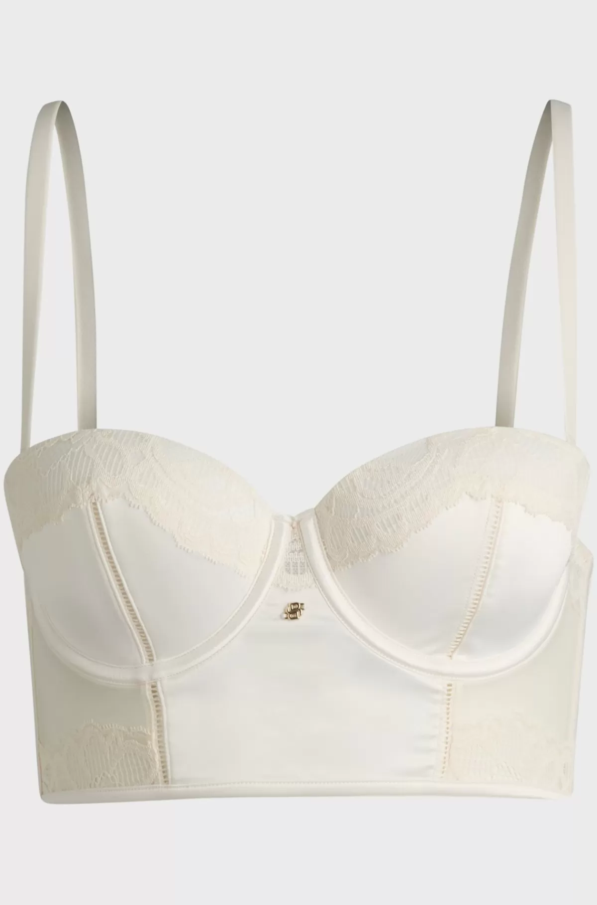 HUGO BOSS Bustier Med Bøjle Og Blondedetaljer Samt Dobbelt B-monogram Hvid Flash Sale