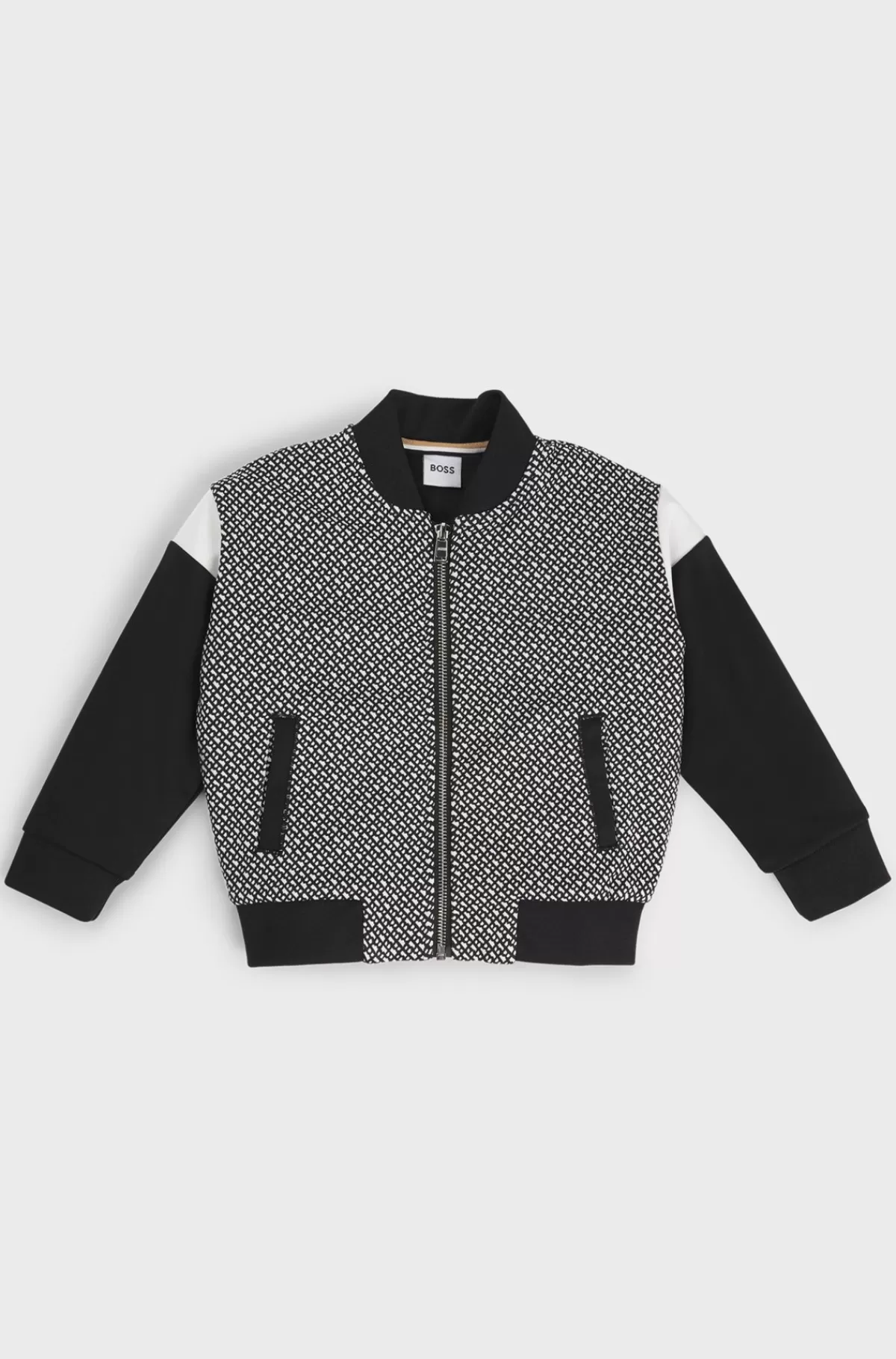 HUGO BOSS Cardigan Til Børn Med Lynlås Og Monogram Mønstret Sale