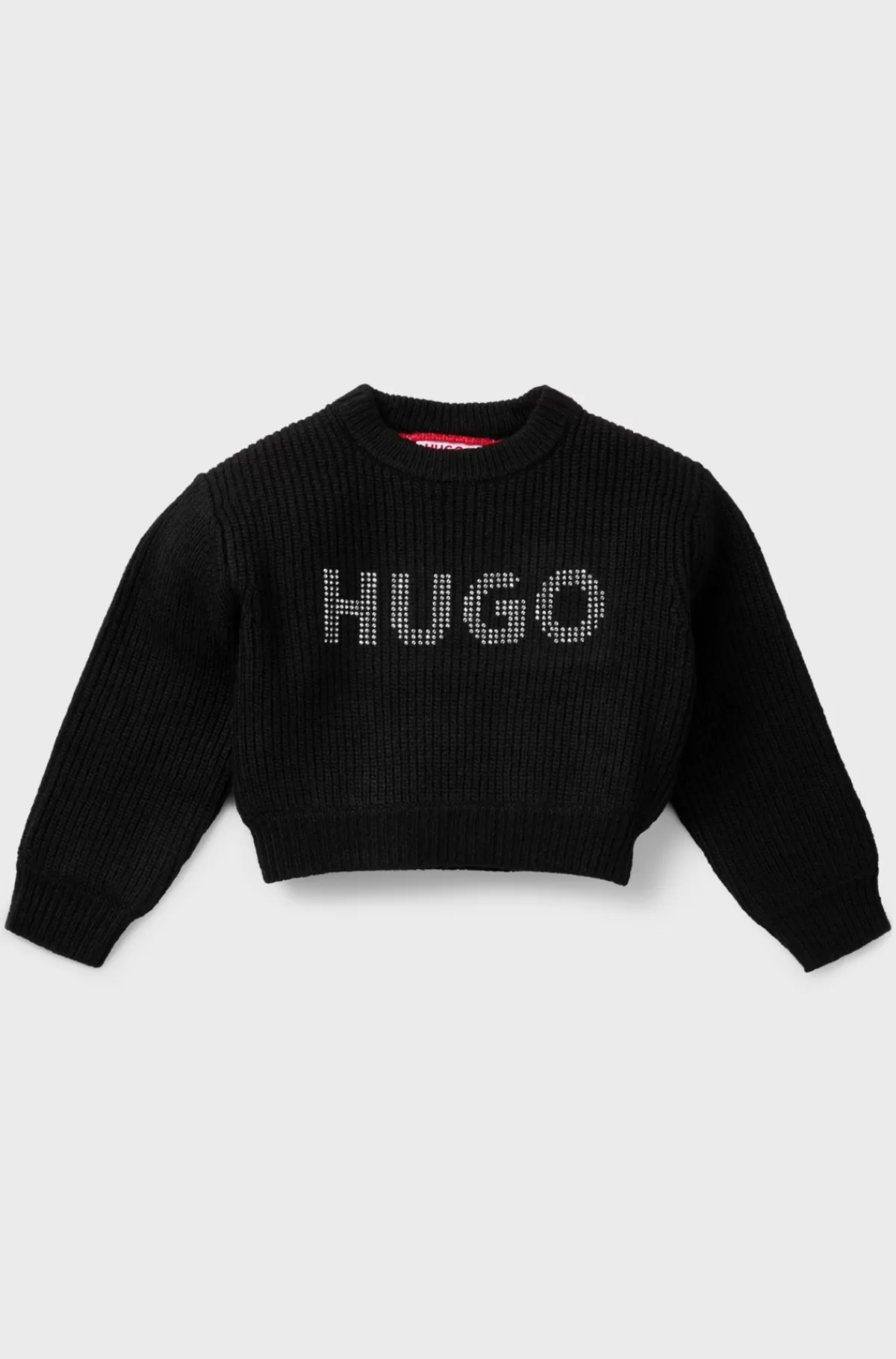 HUGO BOSS Cropped Sweater Med Nittelogo Til Børn Sort Shop