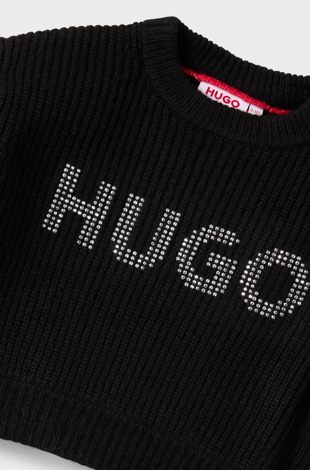 HUGO BOSS Cropped Sweater Med Nittelogo Til Børn Sort Shop
