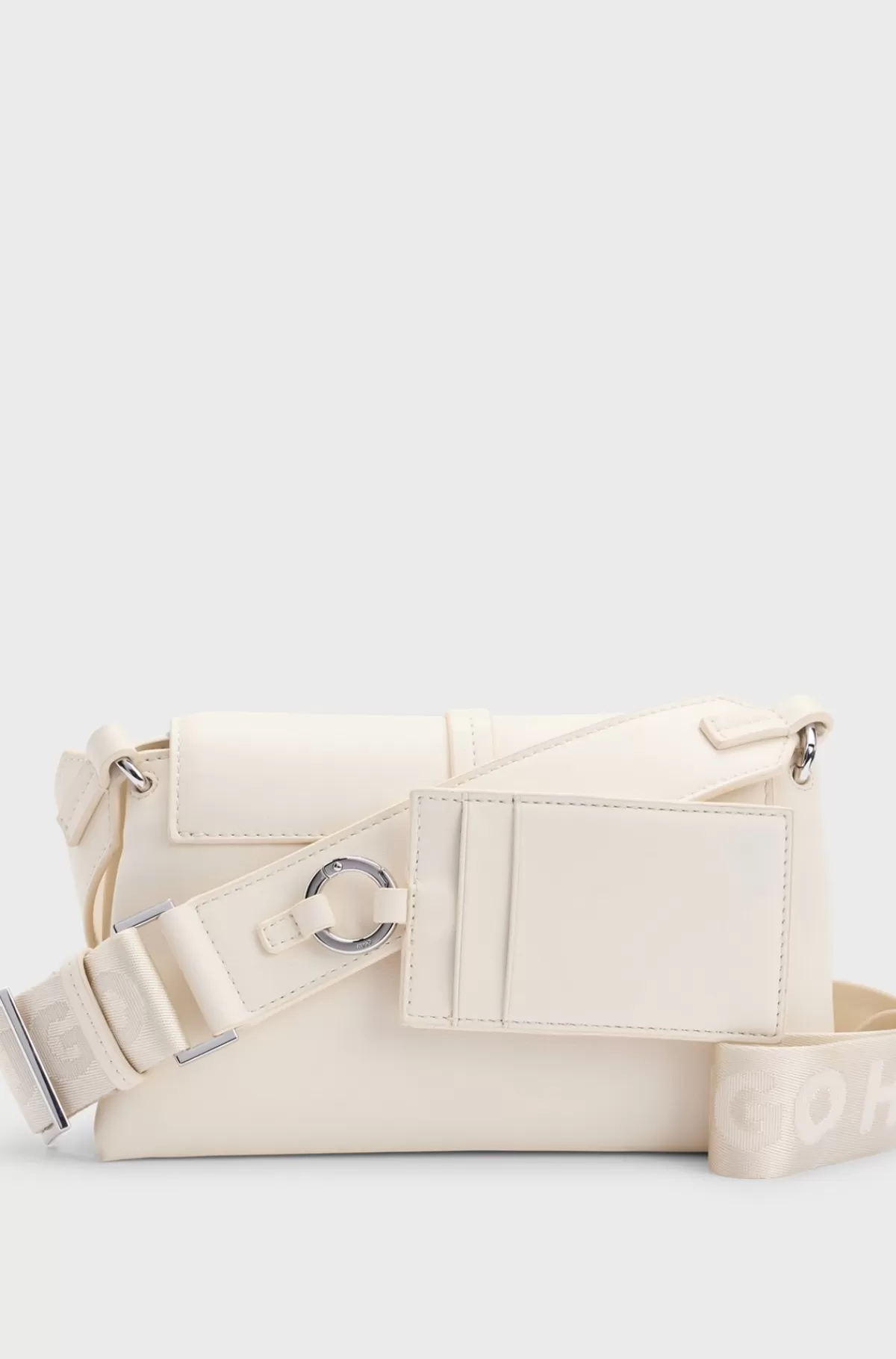 HUGO BOSS Crossbody-taske I Imiteret Læder Med Logodetalje På Lukningen Naturlig Best Sale