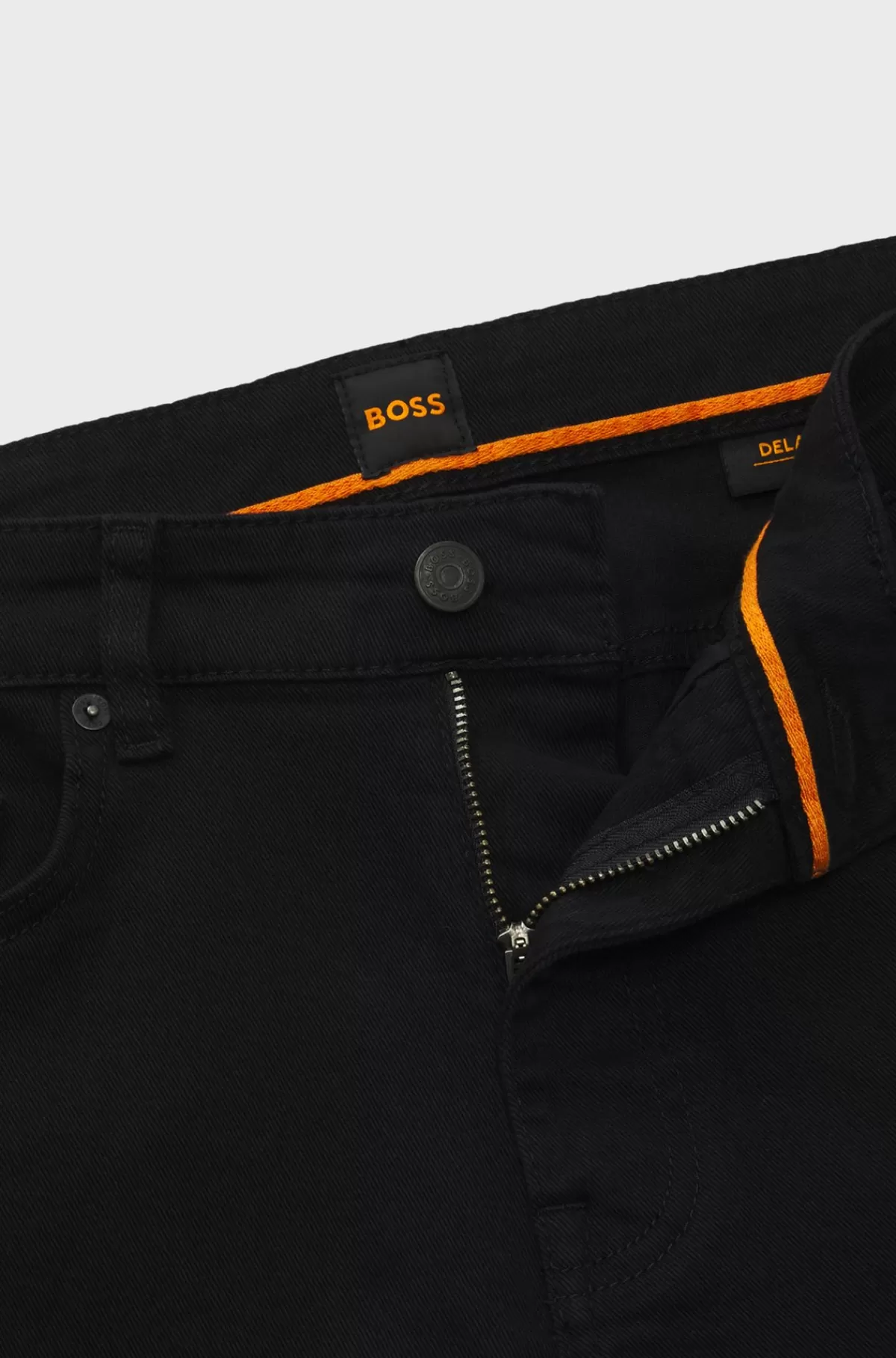HUGO BOSS Delaware Jeans Med Slim Fit I Denim Med Behageligt Stræk Sort Sale