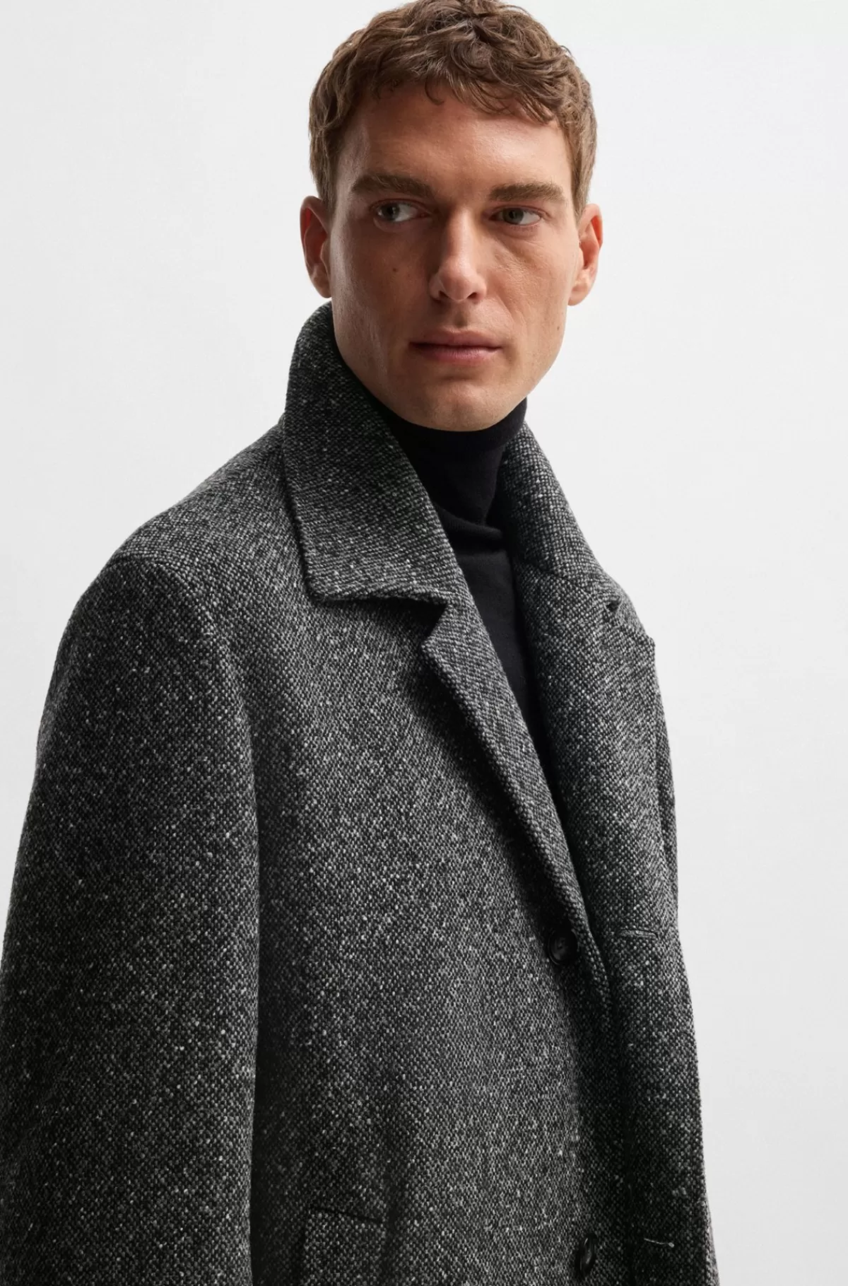 HUGO BOSS Frakke I Uldblanding Fra BOSS SELECTED BY BECKHAM Mørkegrå Cheap