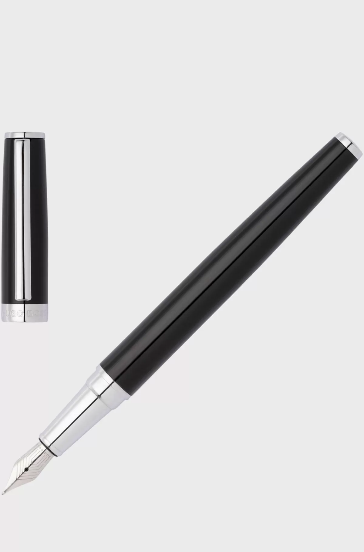 HUGO BOSS Fyldepen I Blank, Lak Med Logoring Sort Hot