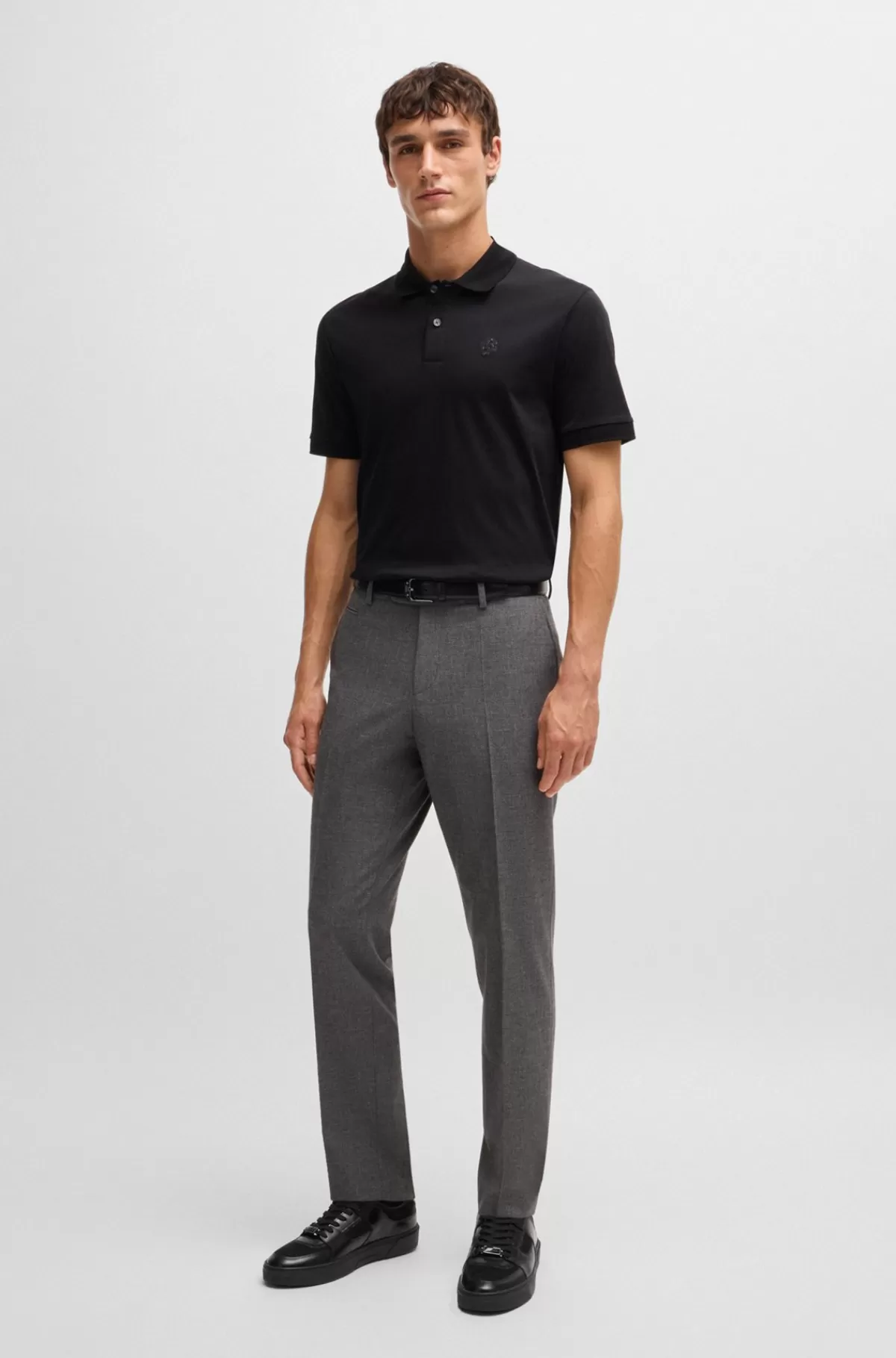 HUGO BOSS Gary Sneakers I Læder Og Velour Med Krystaldetalje Sort Clearance