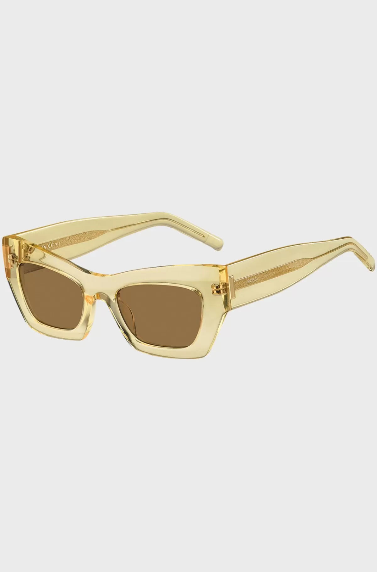 HUGO BOSS e Acetatsolbriller Med Signatur-hardware Gennemsigtig Sale