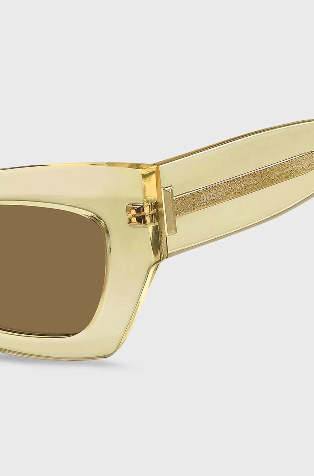 HUGO BOSS e Acetatsolbriller Med Signatur-hardware Gennemsigtig Sale
