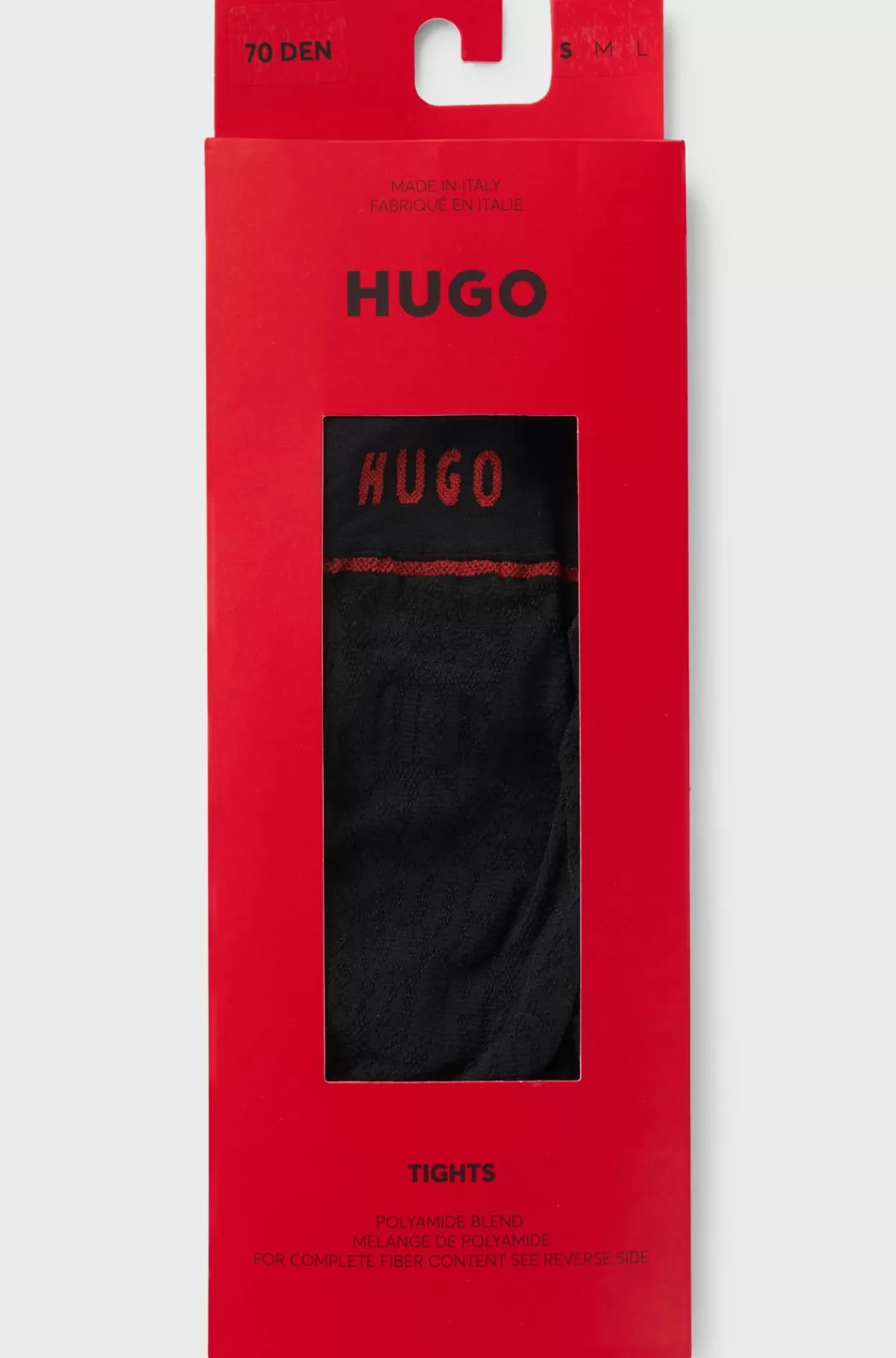 HUGO BOSS Gennemsigtige Strømpebukser Med Mønster Fra HUGO X Les Benjamins Sort Store
