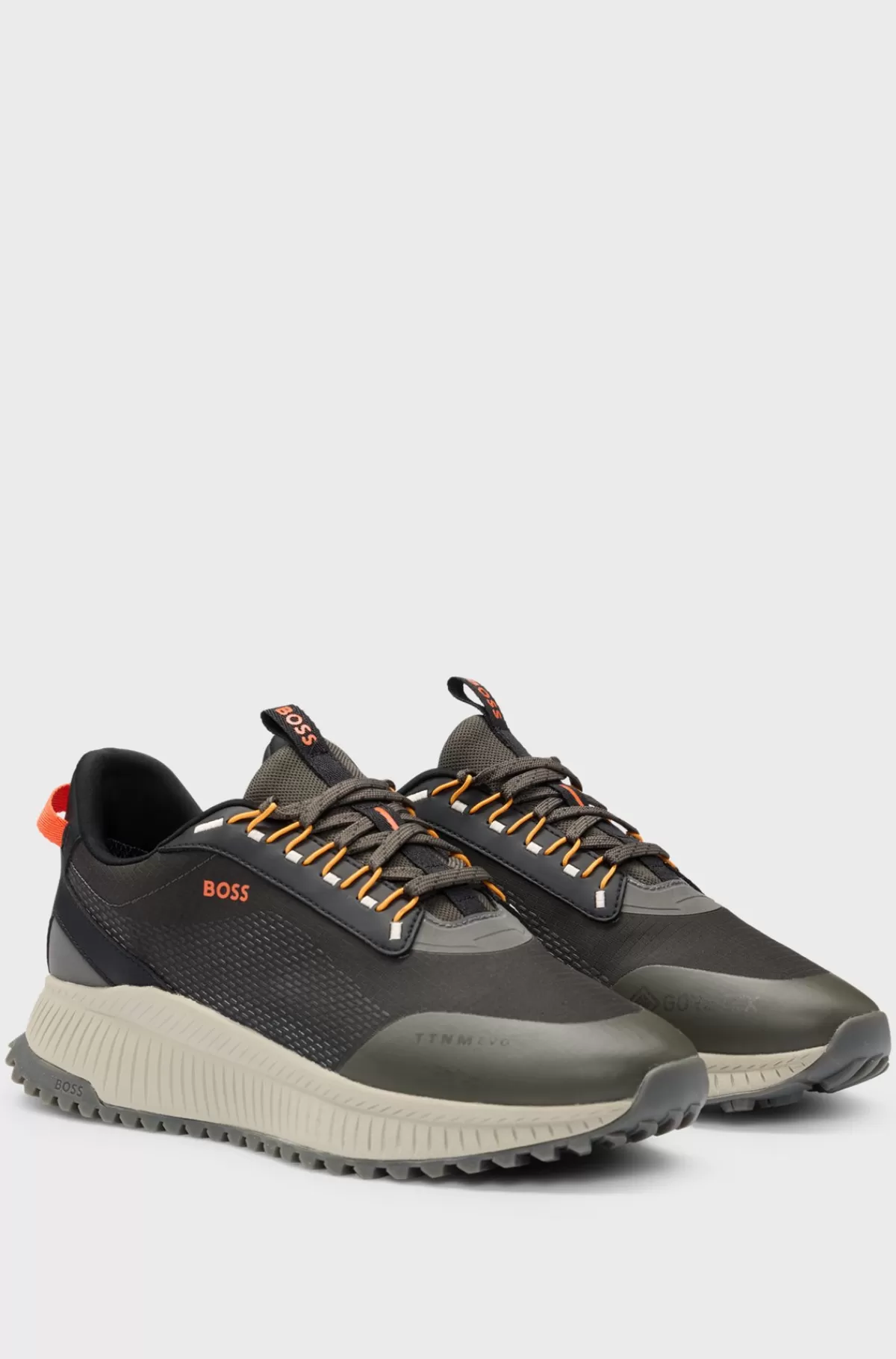 HUGO BOSS GORE-TEX TTNM EVO Sneakers I Blandede Materialer Med Og Rillet Sål Mørkegrå Hot