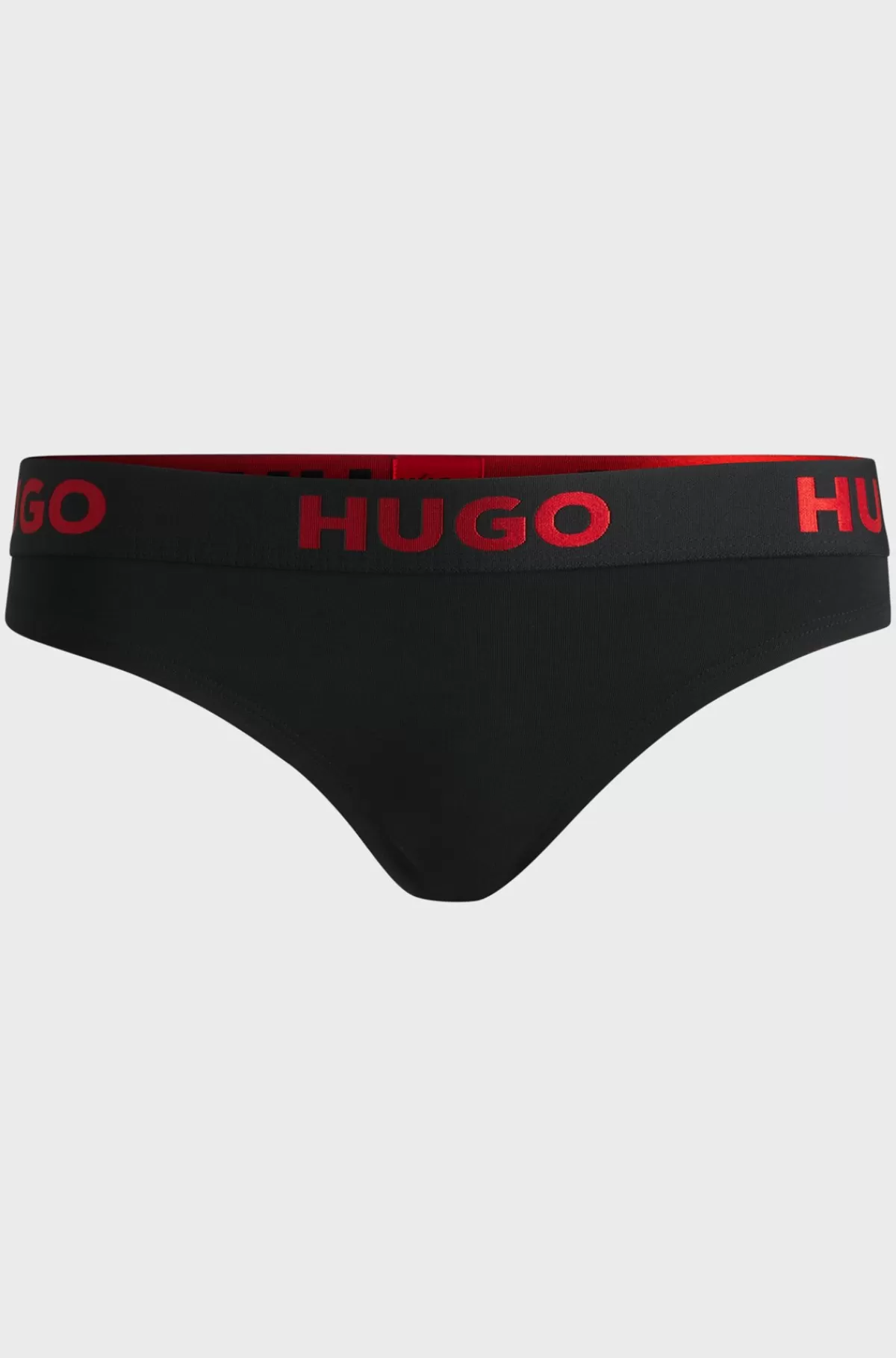 HUGO BOSS G-streng I Bomuld Med Stræk Og Logolinning Sort Store