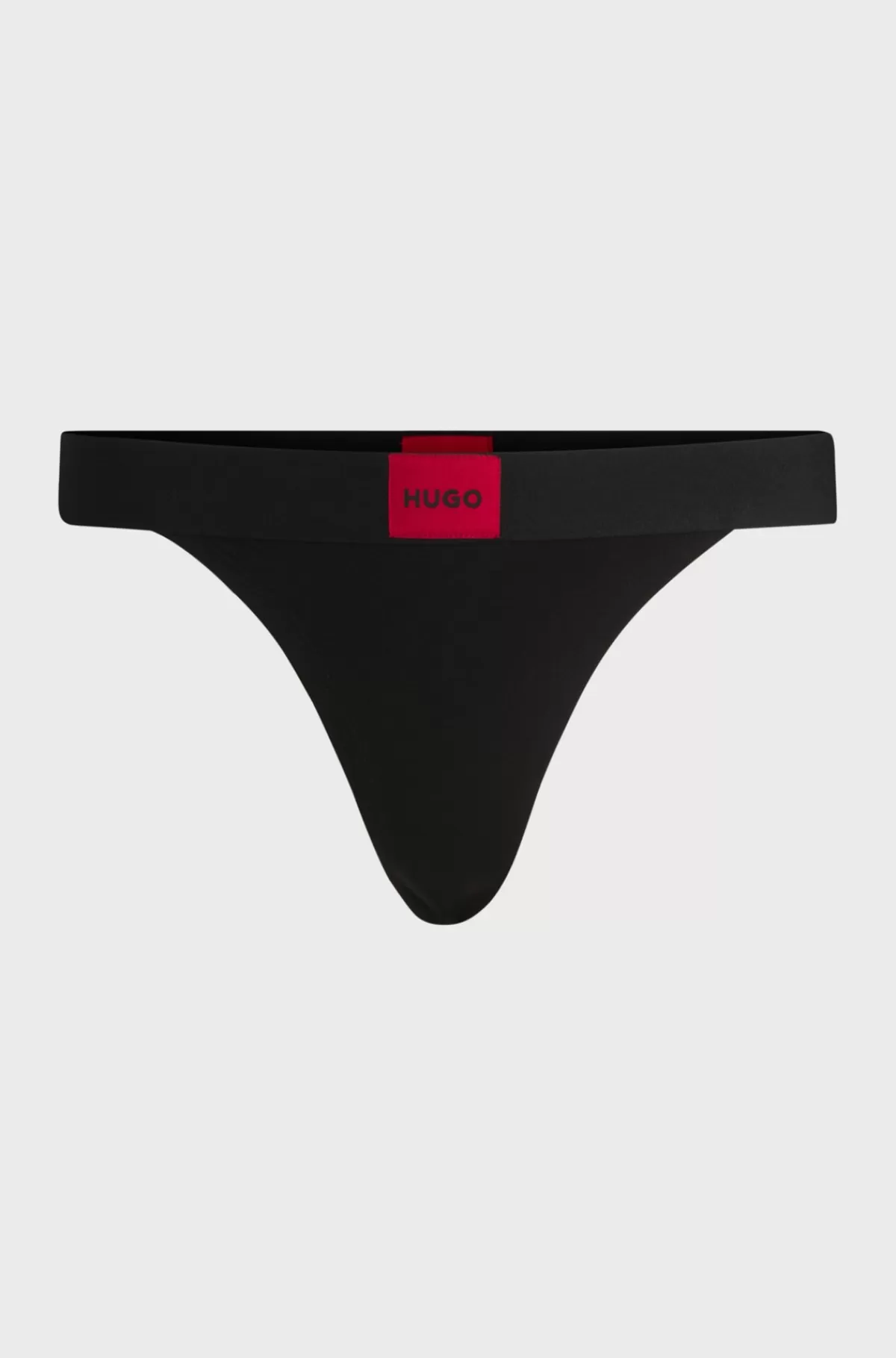 HUGO BOSS G-streng I Bomuld Med Stræk Og Rødt Logomærkat Sort Best