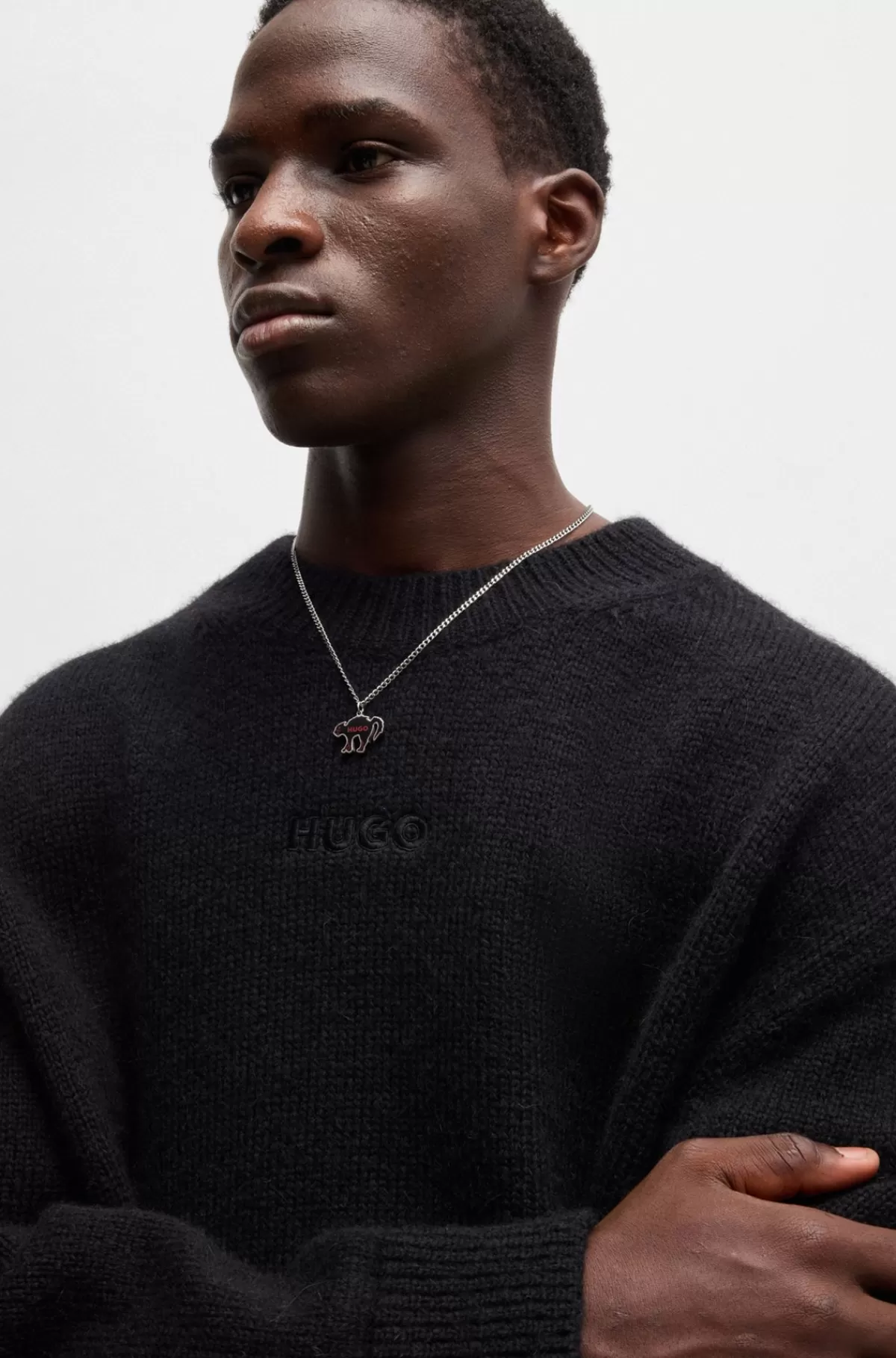 HUGO BOSS Halskæde Med Brandet Vedhæng Sølv Best Sale