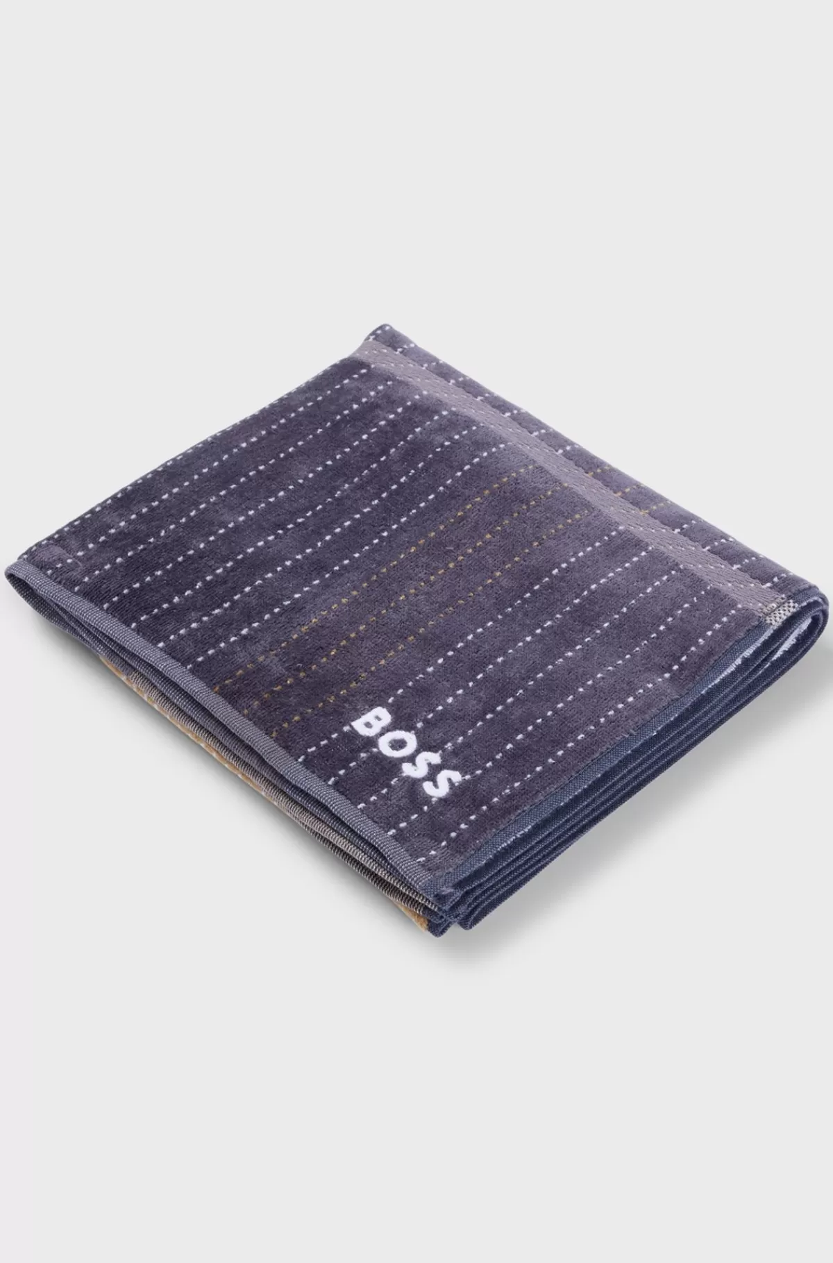 HUGO BOSS Håndklæde I Bomuldsfløjl Med Broderede Detaljer Mørkegrå Cheap