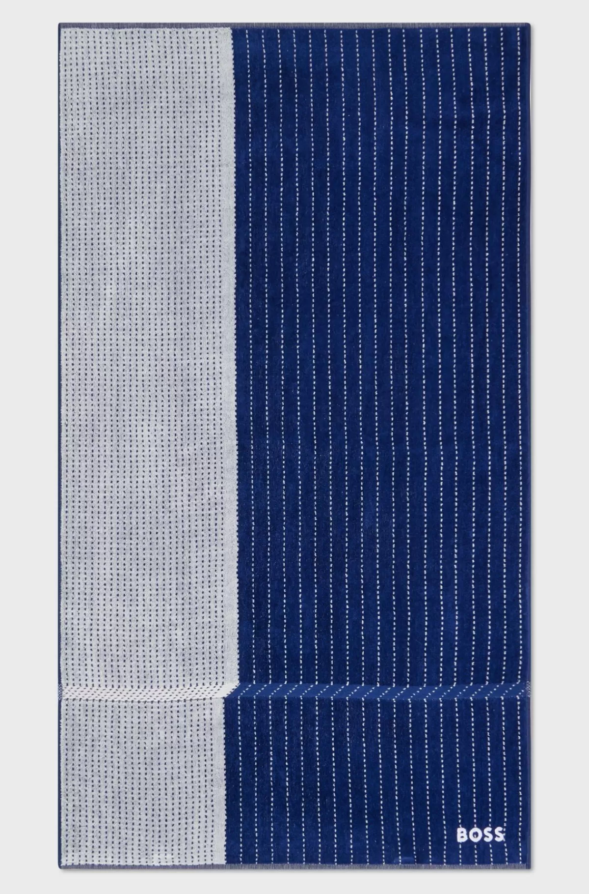 HUGO BOSS Håndklæde I Bomuldsfløjl Med Broderede Detaljer Mørkeblå Cheap