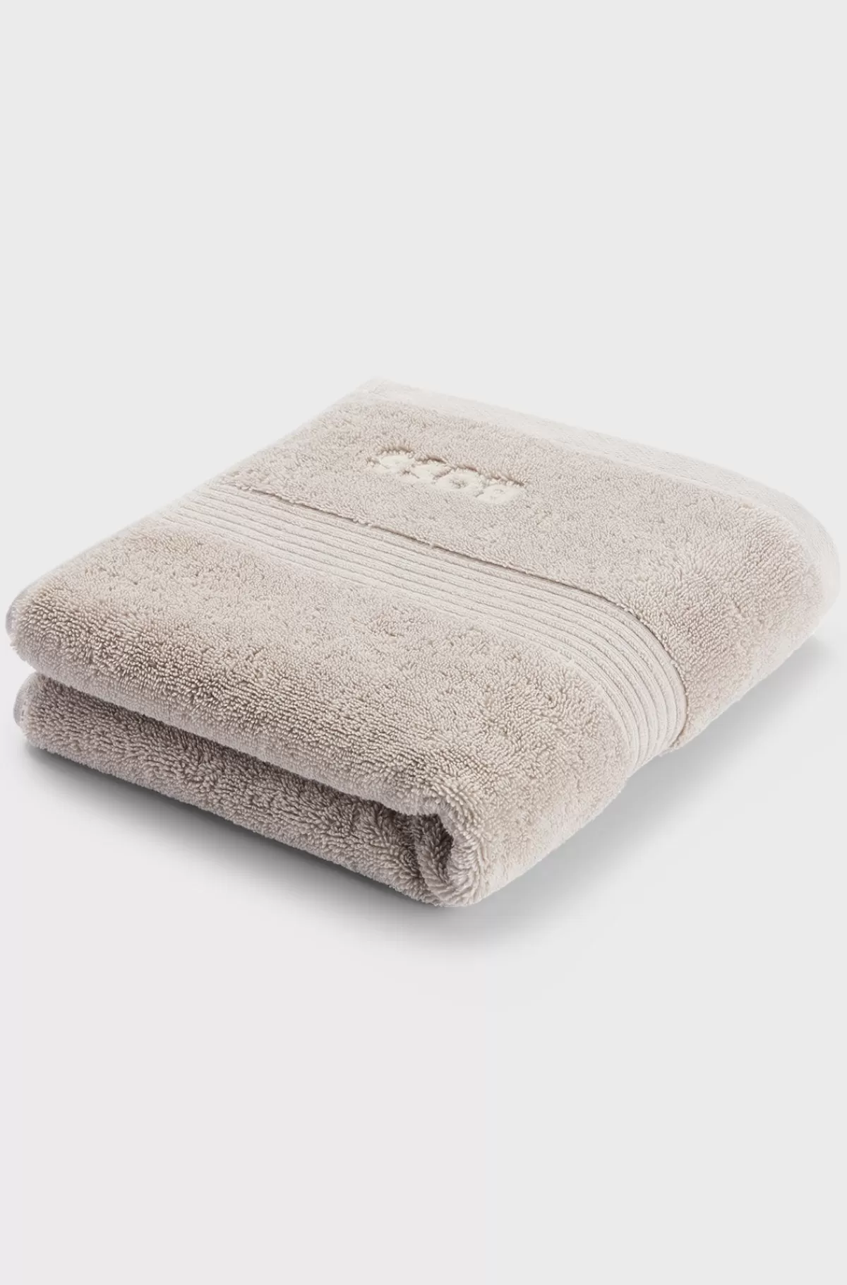 HUGO BOSS Håndklæde Med Logo I ægæisk Bomuld Lys beige Clearance