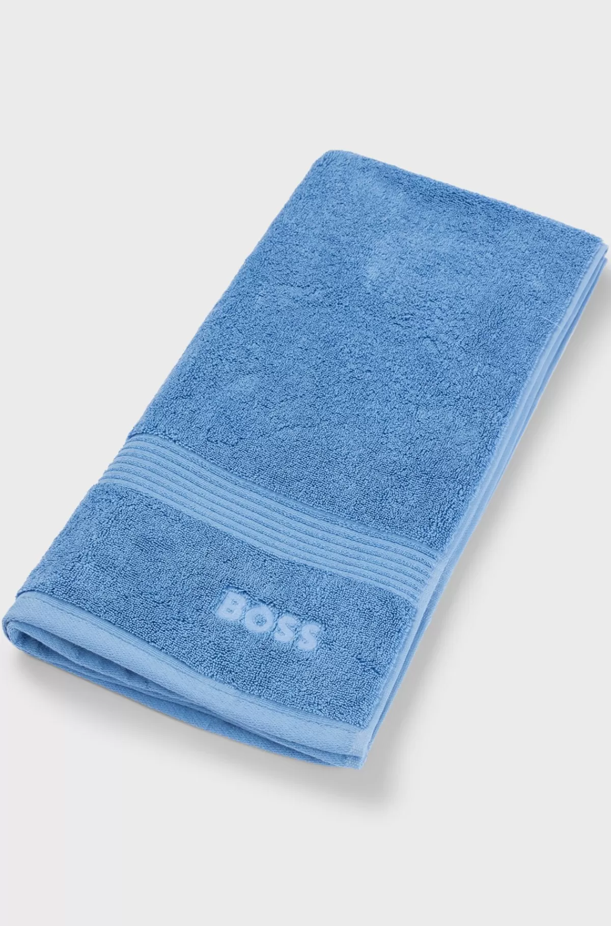 HUGO BOSS Håndklæde Med Logo I ægæisk Bomuld Blå Outlet