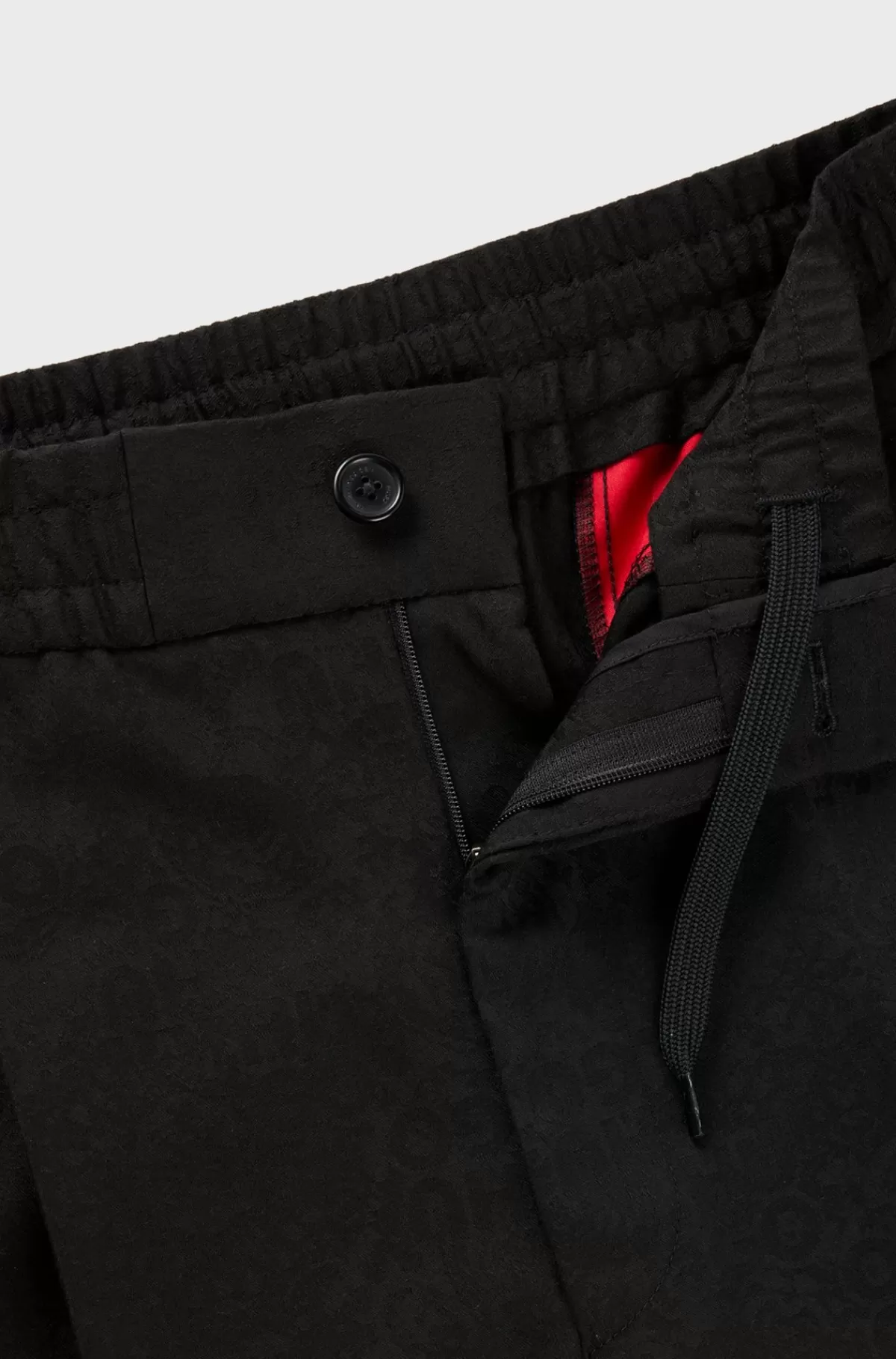 HUGO BOSS HUGO X Les Benjamins-bukser Med Modern Fit I Mønstret Jacquard Sort Cheap