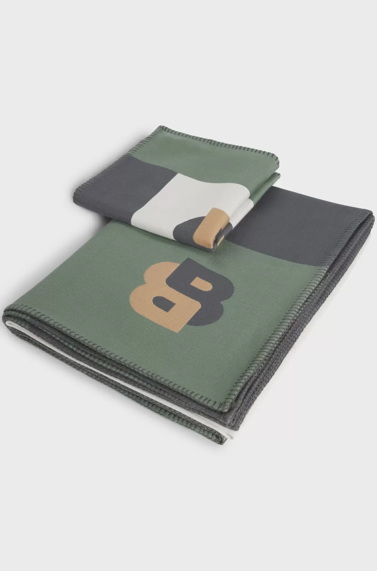 HUGO BOSS Jacquard Throw With Whipstitching Mønstret Best Sale