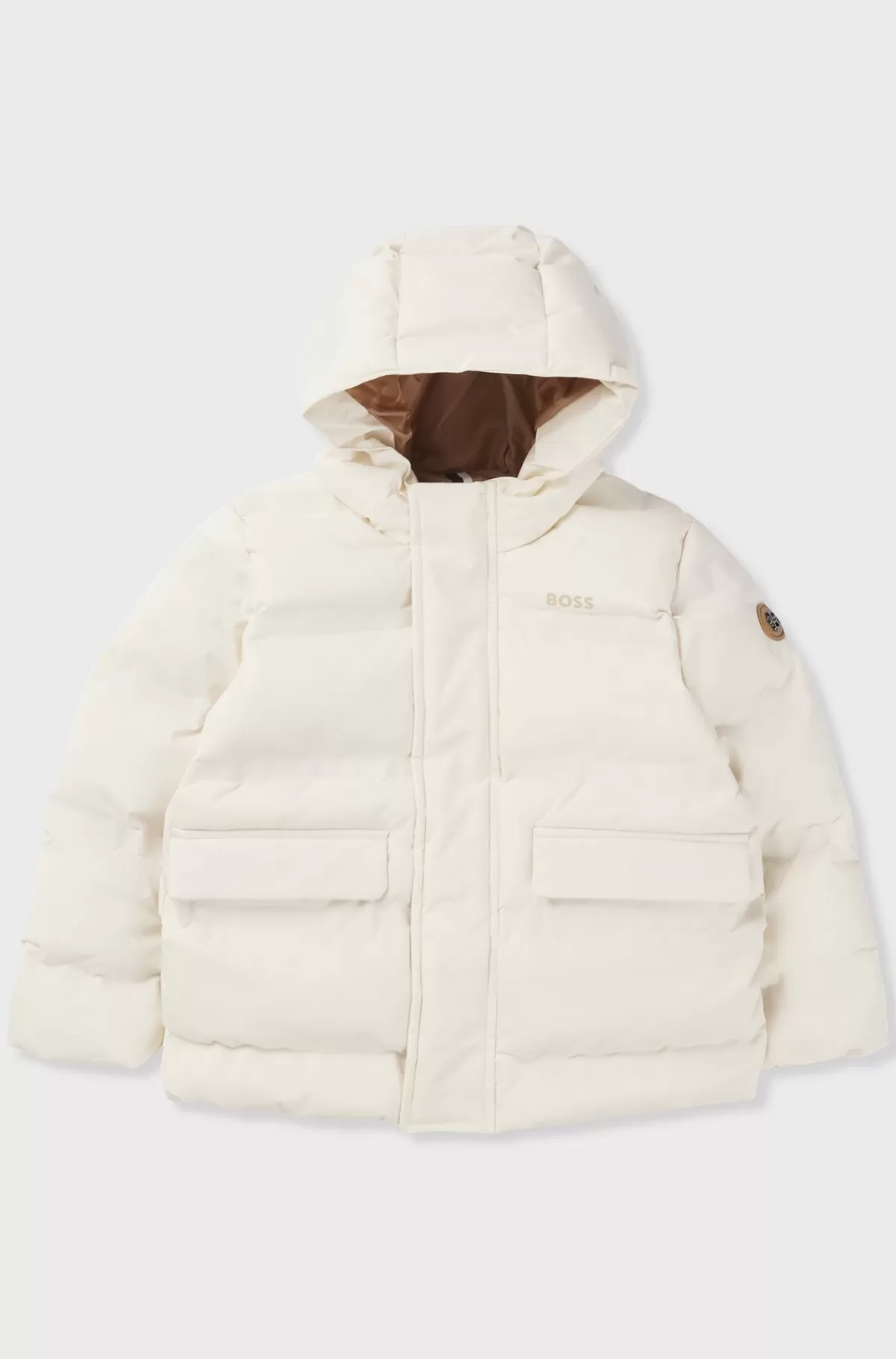 HUGO BOSS Jakke Med Hætte Og Logo Til Børn Lys beige New