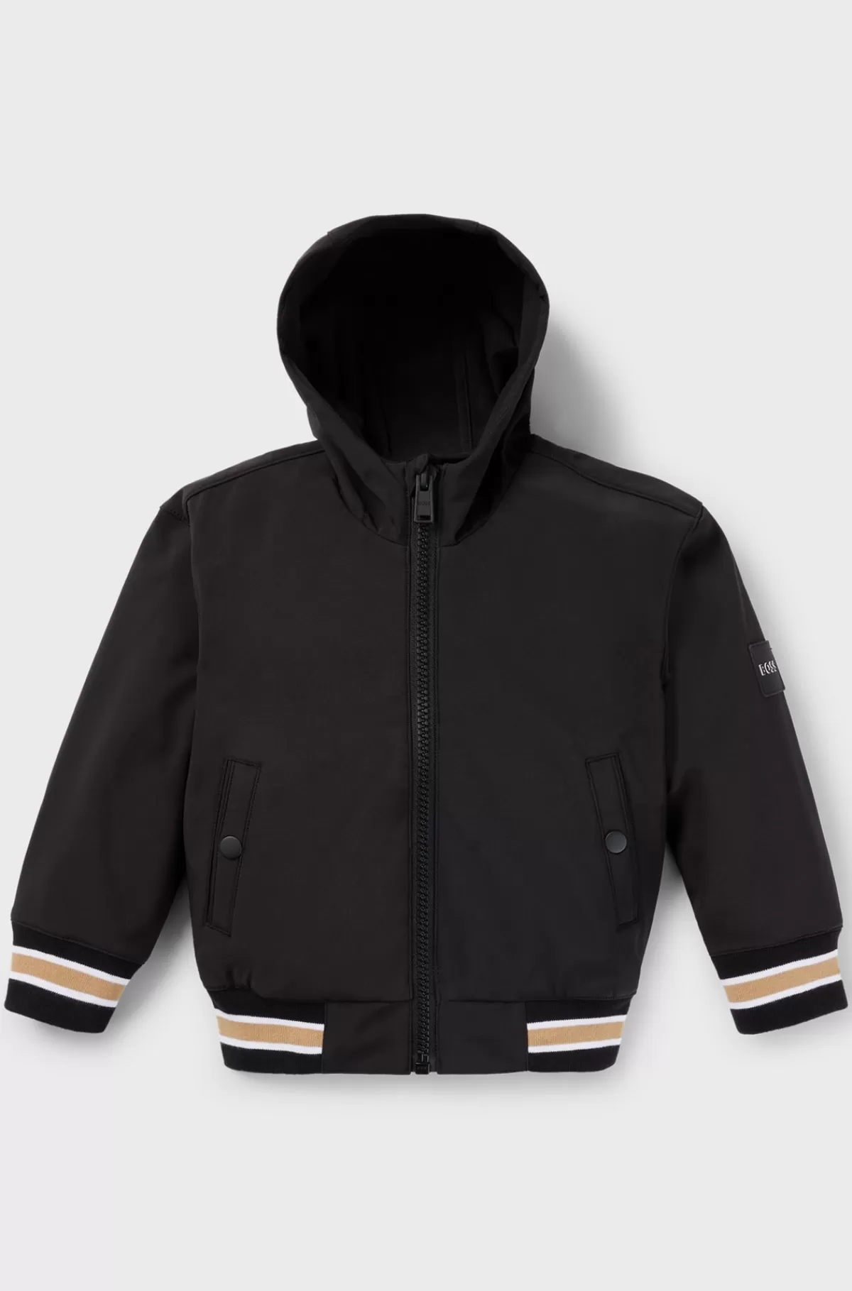 HUGO BOSS Jakke Med Hætte Og Logobadge Til Børn Sort Online