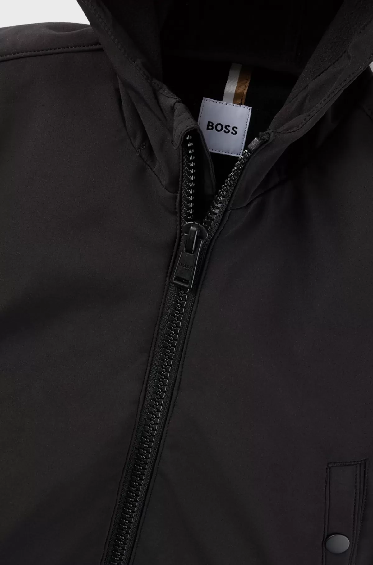HUGO BOSS Jakke Med Hætte Og Logobadge Til Børn Sort Online