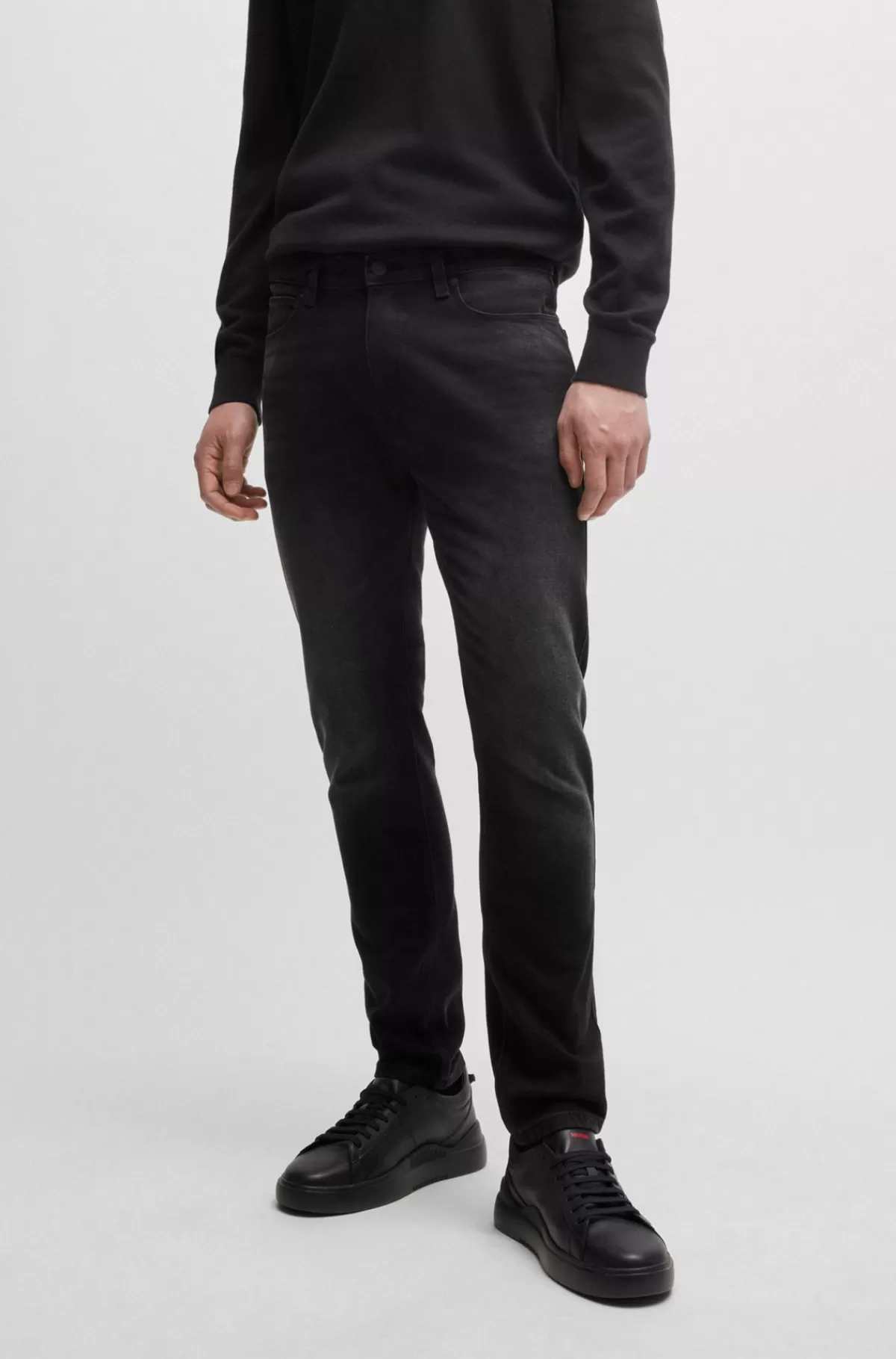 HUGO BOSS Jeans Med Extra Slim Fit I Denim Med Straek Sort Online Eksklusive Designs