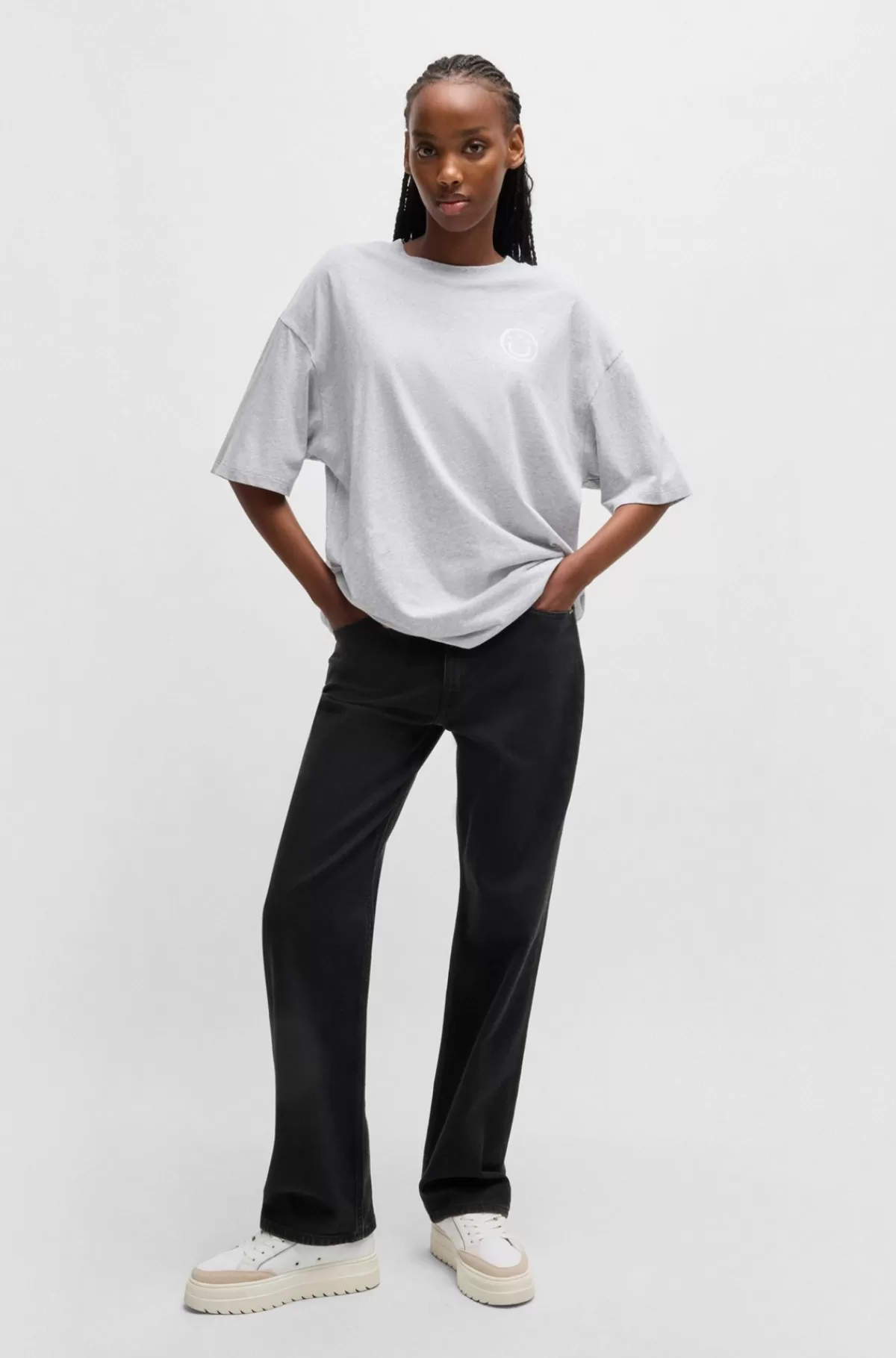 HUGO BOSS Jeans Med Straight Fit I Denim Med Stræk Sort Shop