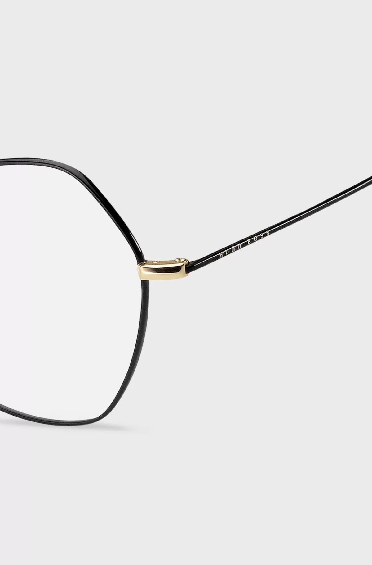 HUGO BOSS Kantede Briller Med Styrke I Titanium Sort Shop