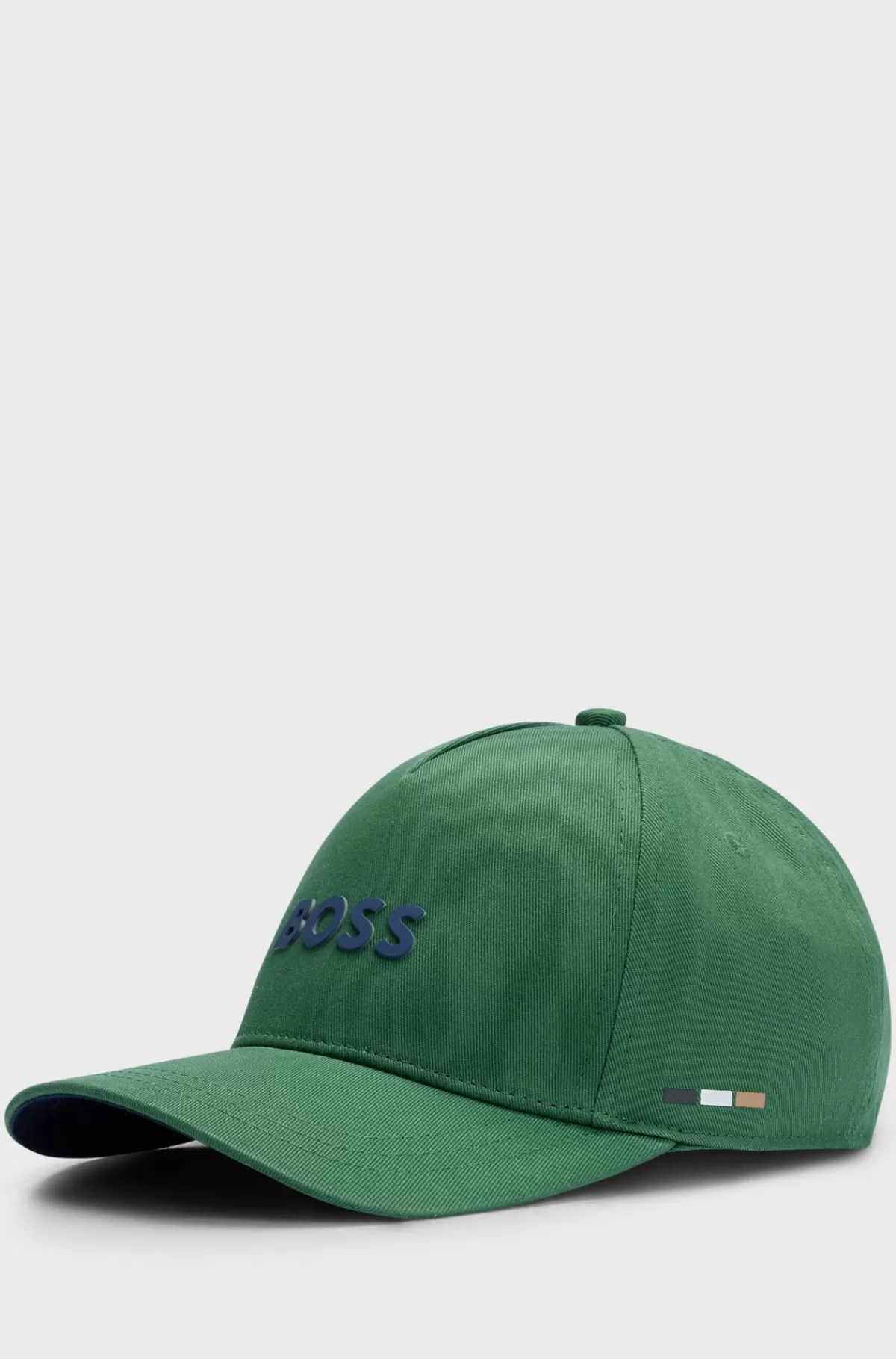 HUGO BOSS Kasket Til Børn I Bomuldstwill Med Logodetaljer Mørkegrøn Clearance