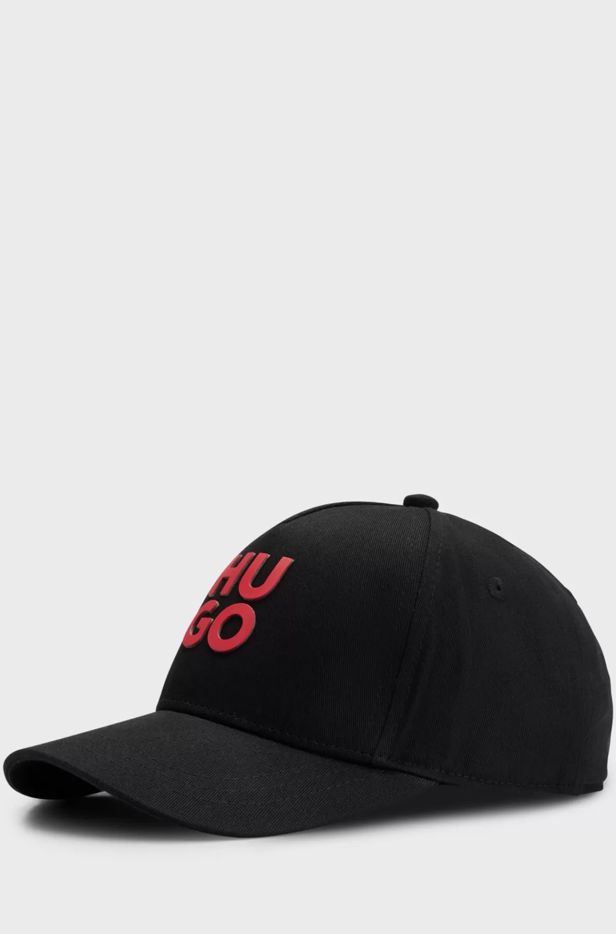 HUGO BOSS Kasket Til Børn I Bomuldstwill Med Stablet Logo Sort Fashion