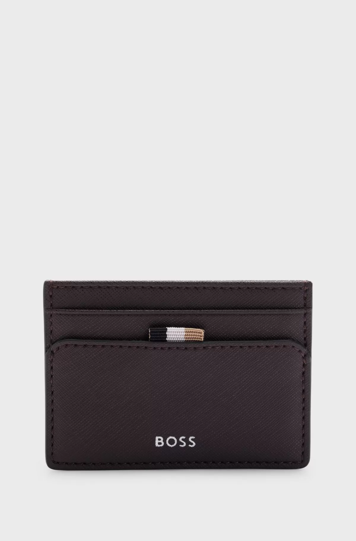 HUGO BOSS Kortholder Med Signaturstribe Og Logodetalje Mørkerød Best
