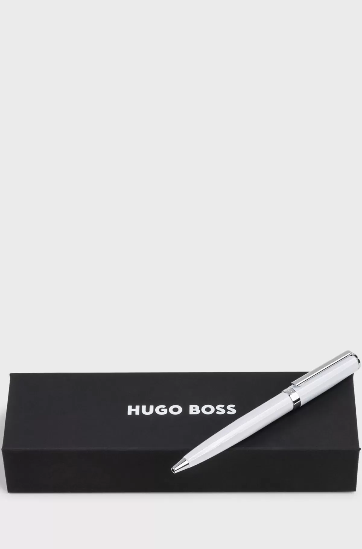 HUGO BOSS Kuglepen I Blank, Lak Med Logoring Hvid Online
