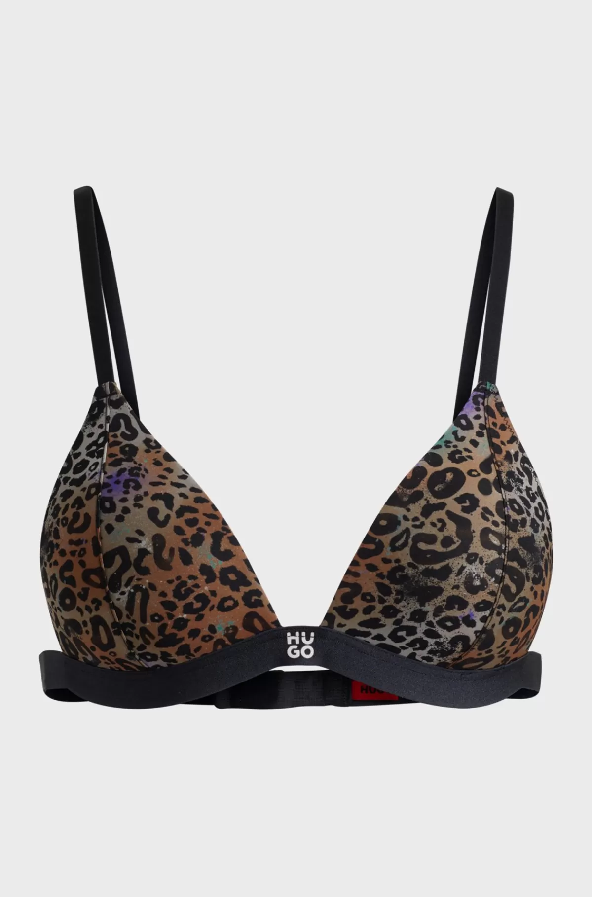 HUGO BOSS Leopardprintet, Trekantet Bh Med Stablet Logo Mønstret Outlet