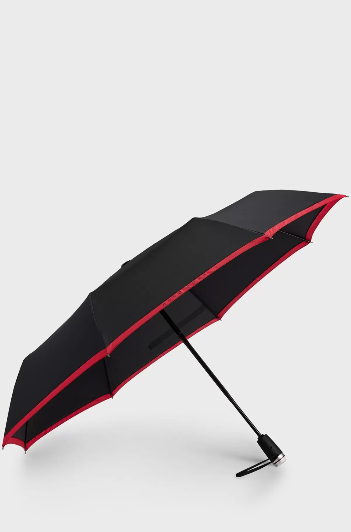 HUGO BOSS Lommeparaply Med Rød Kant Sort Sale
