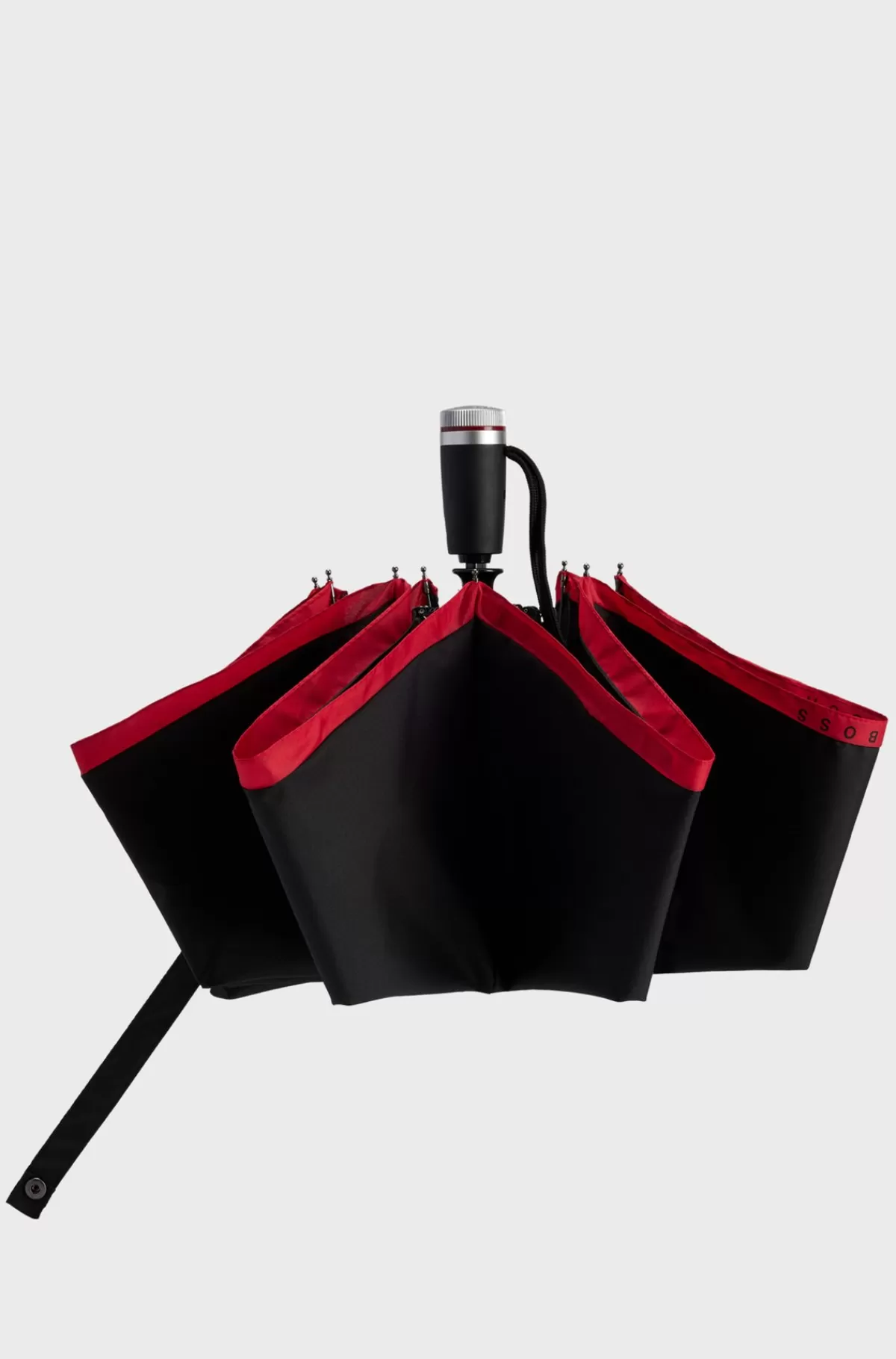 HUGO BOSS Lommeparaply Med Rød Kant Sort Sale
