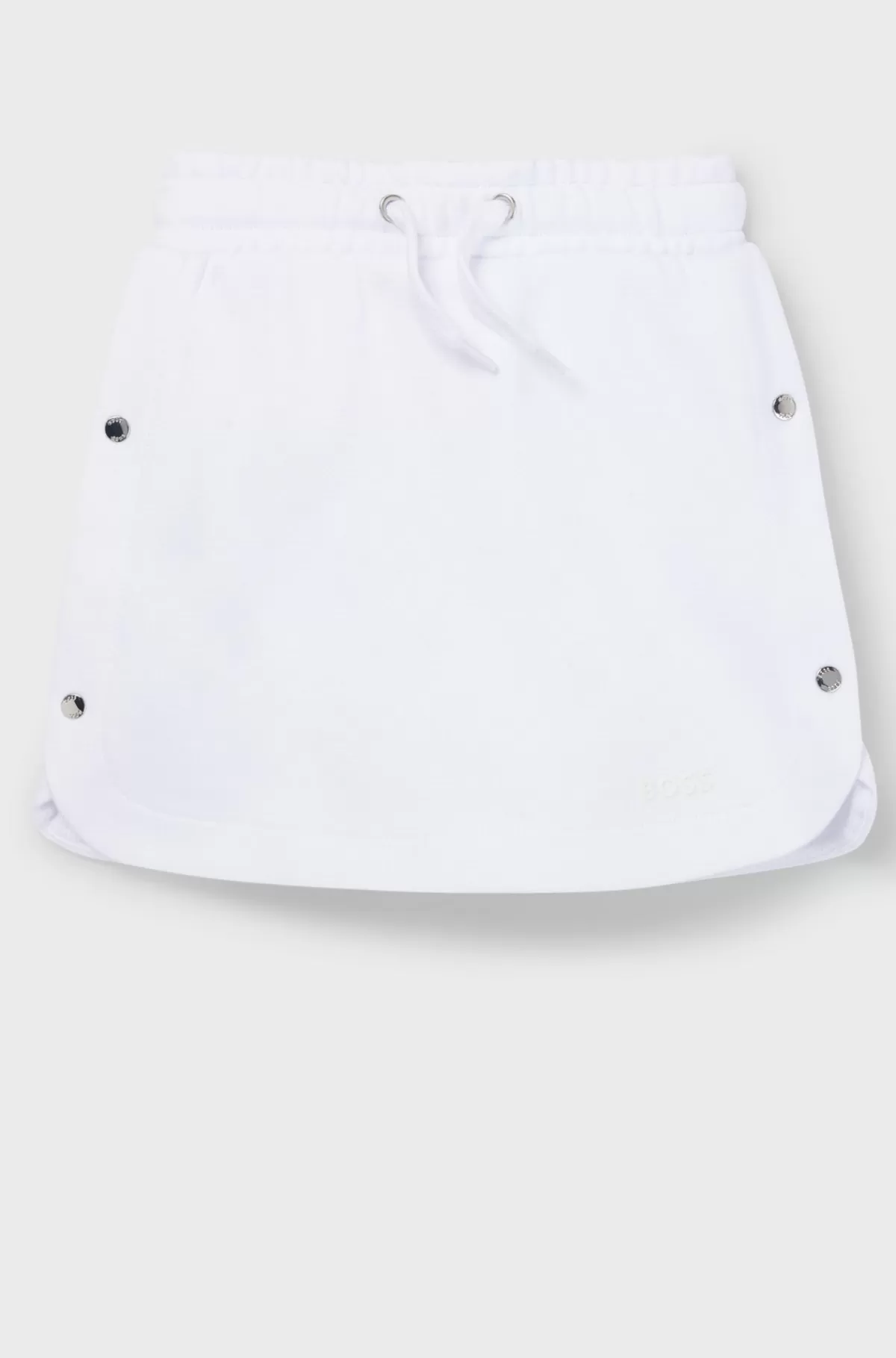 HUGO BOSS Nederdel Til Børn I Bomuld Med Logoindgraverede Trykknapper Hvid Best Sale