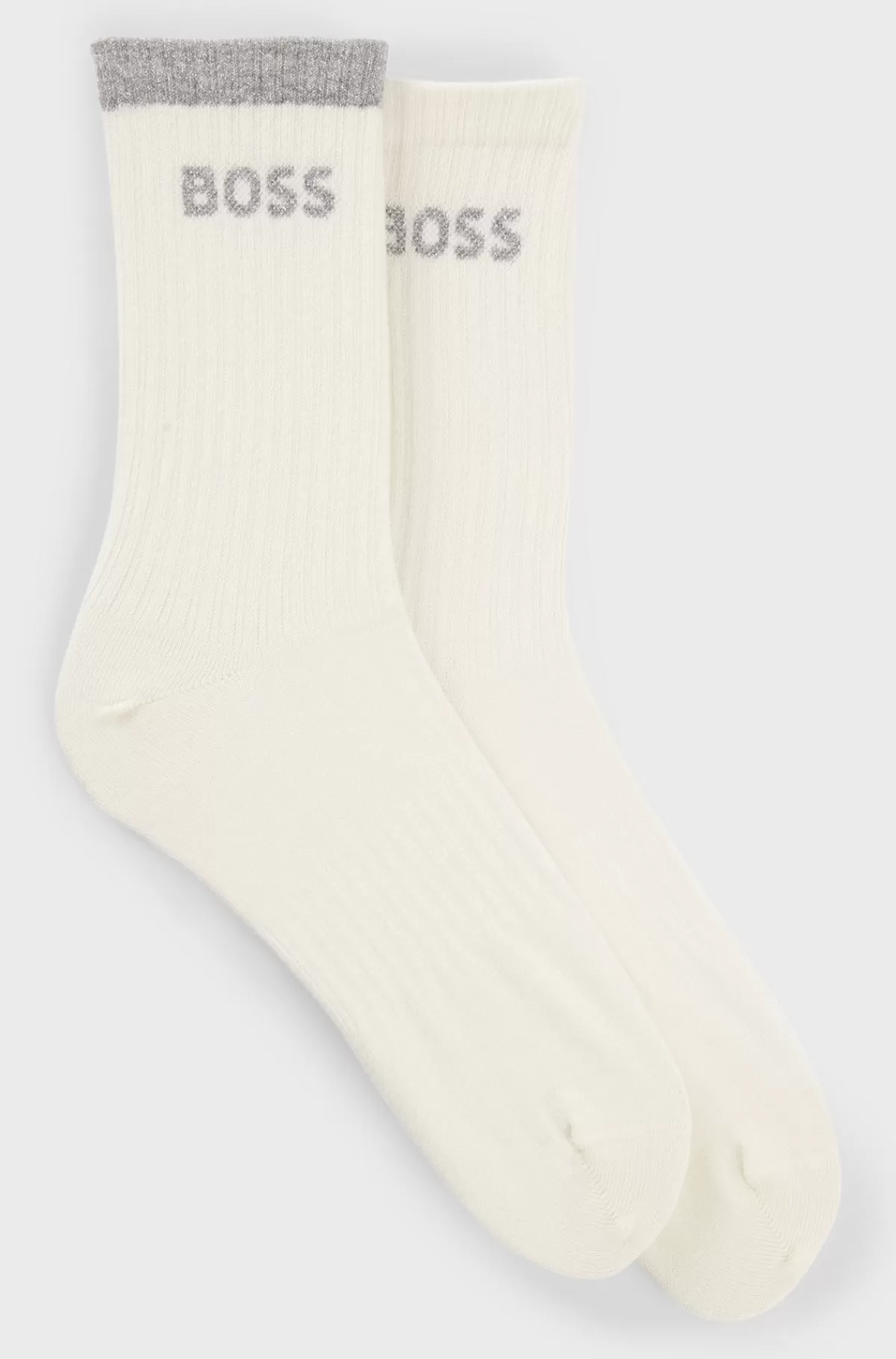 HUGO BOSS Pakke Med To Korte Par Strømper I Bomuldsblanding Hvid Sale