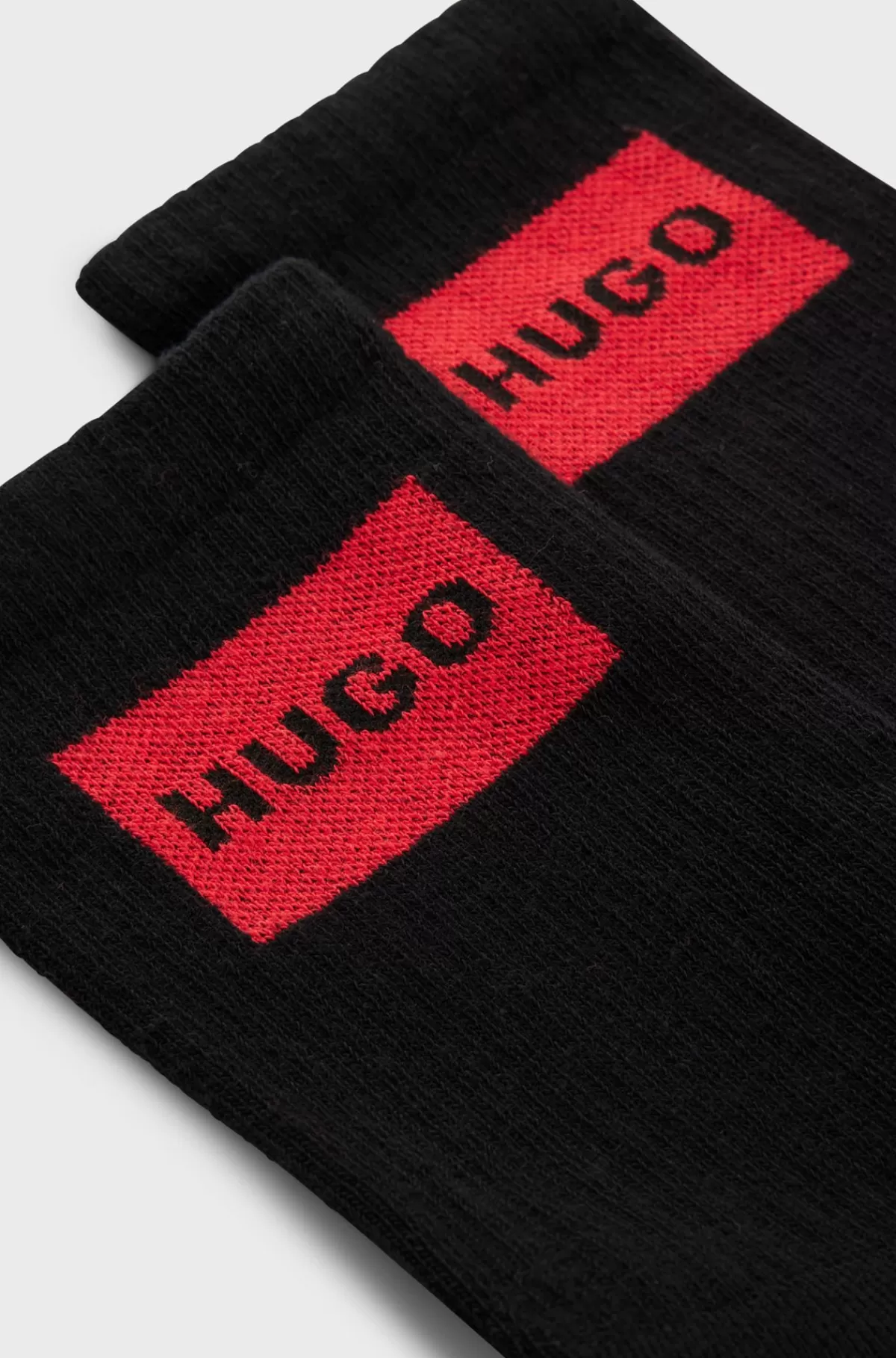 HUGO BOSS Pakke Med To Par Korte Sokker Med Røde Logoer Sort Best