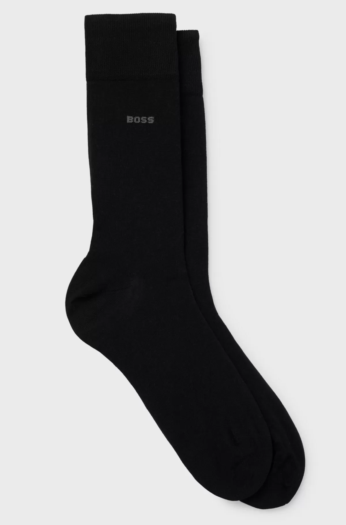 HUGO BOSS Pakke Med To Par Sokker I Almindelig Længde I Bomuld Med Stræk Sort Discount