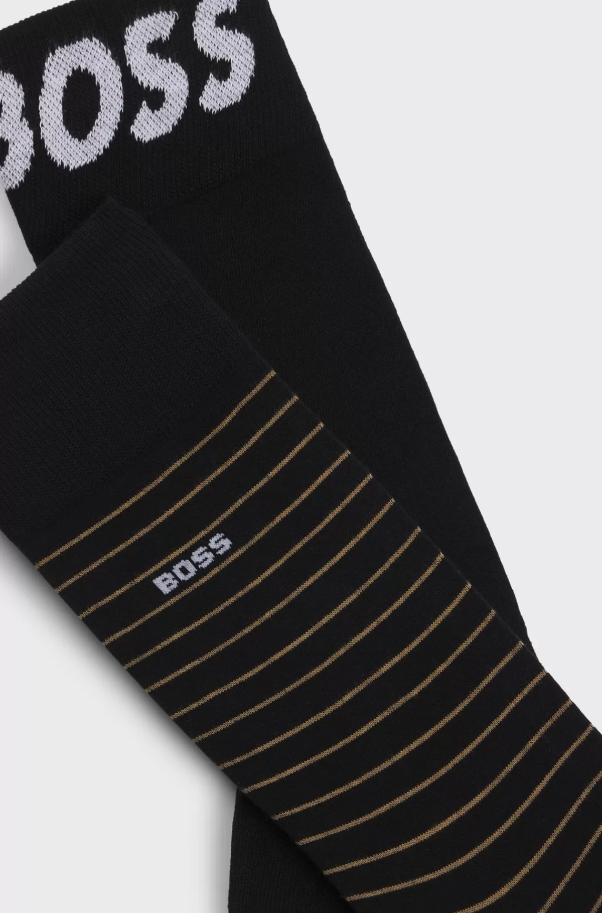 HUGO BOSS Pakke Med To Par Sokker I Almindelig Længde I Bomuld Med Stræk Sort Outlet