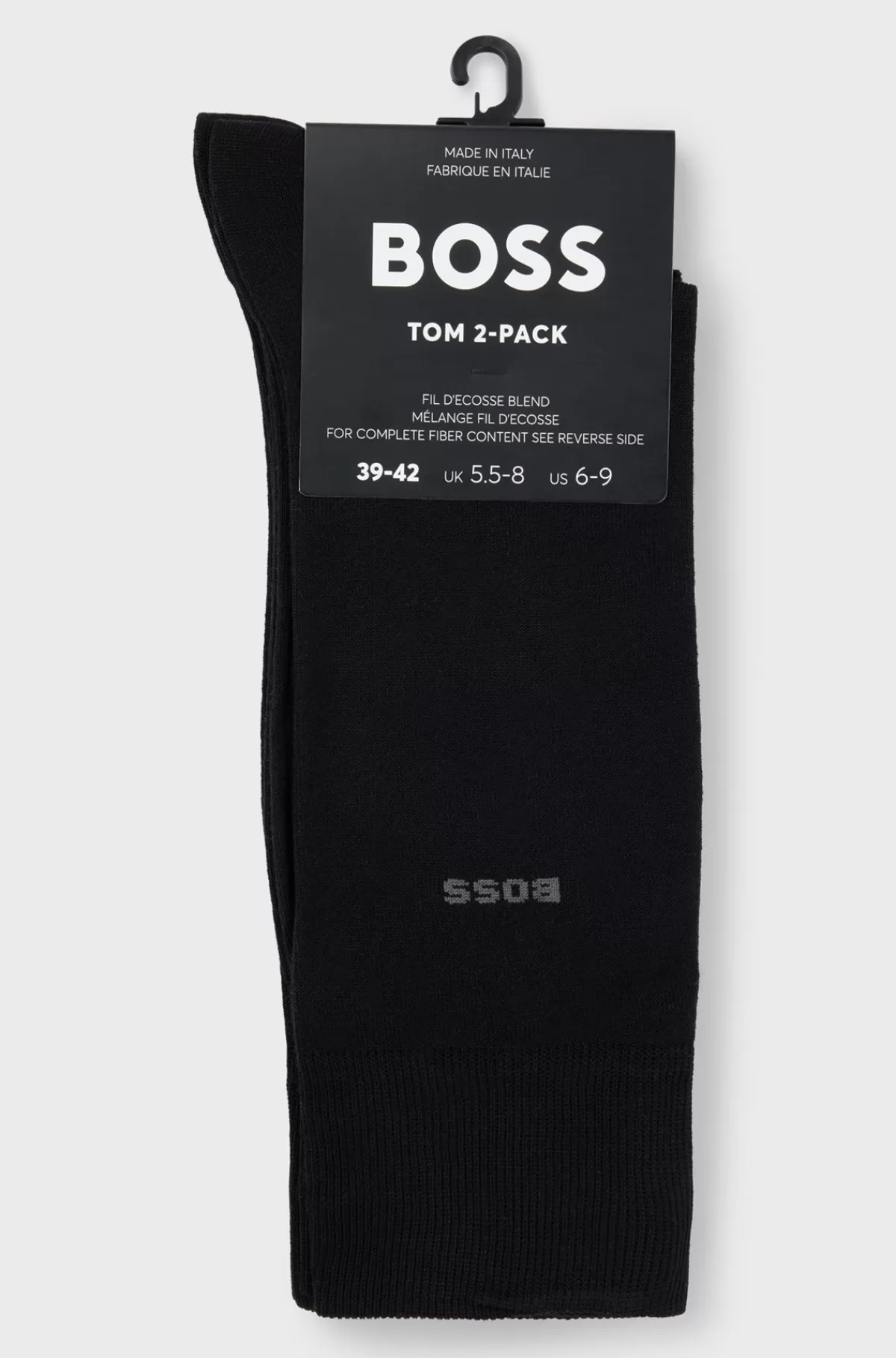HUGO BOSS Pakke Med To Par Sokker I Almindelig Længde I Bomuld Med Stræk Sort Discount