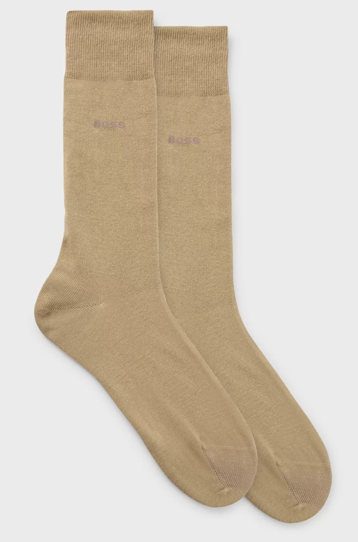 HUGO BOSS Pakke Med To Par Sokker I Almindelig Længde I En Bomuldsblanding Beige Discount