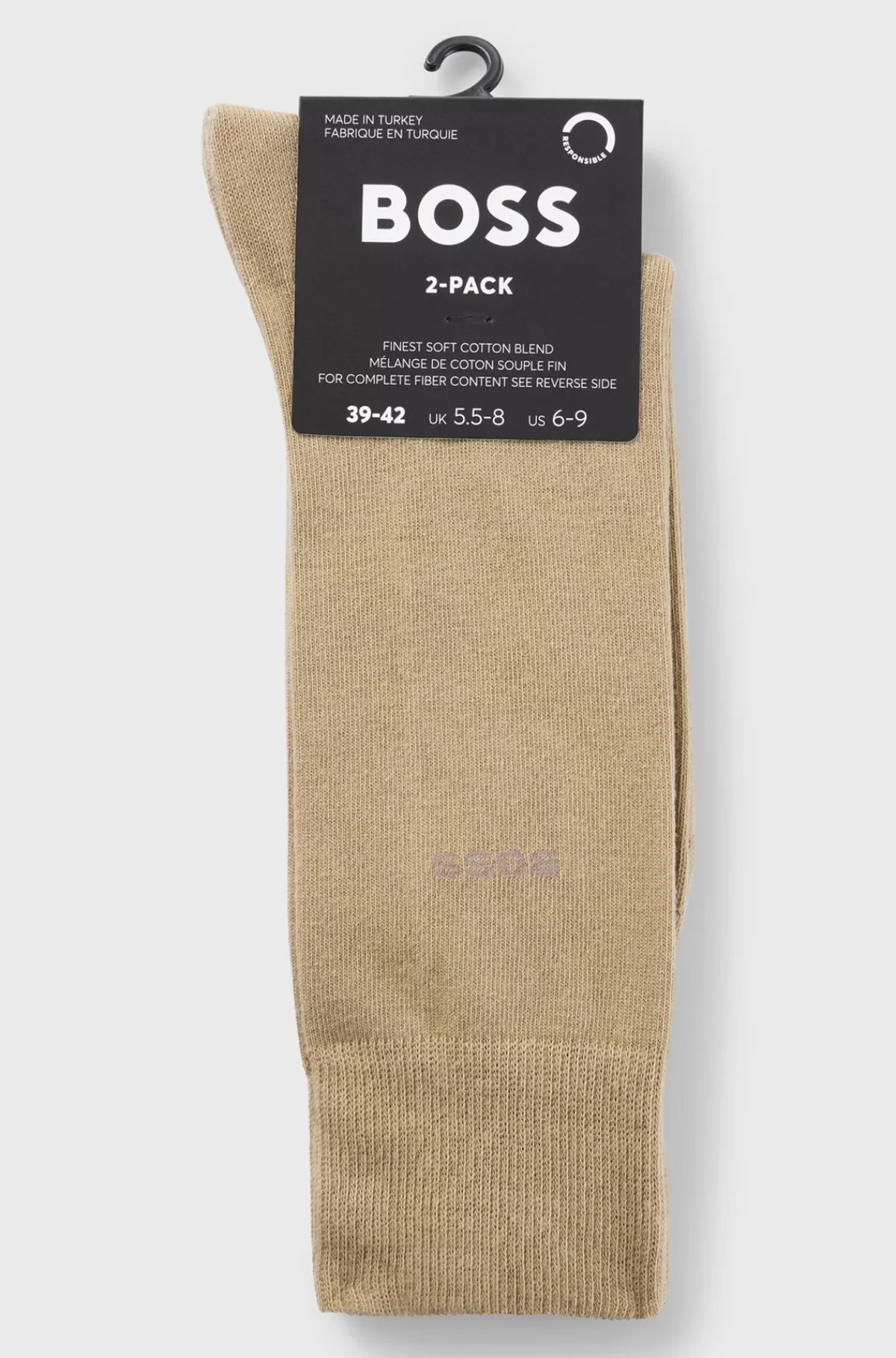 HUGO BOSS Pakke Med To Par Sokker I Almindelig Længde I En Bomuldsblanding Beige Discount